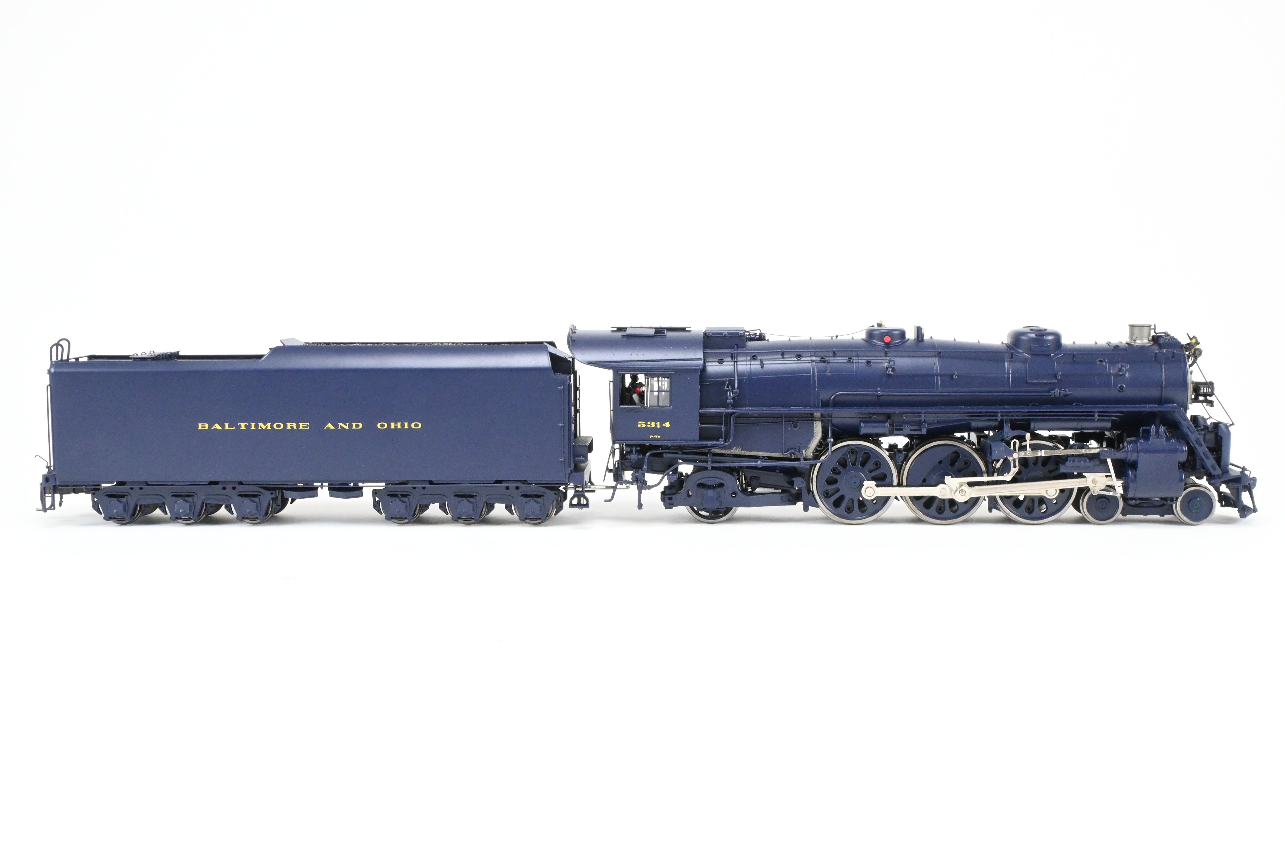 O Scale Brass Model Train - Sunset Models Third Rail B&O - Baltimore and Ohio P-7e 4-6-2 FP Locomotive in B&O Blue #5314, 2-Rail Version with Some Minor Issues