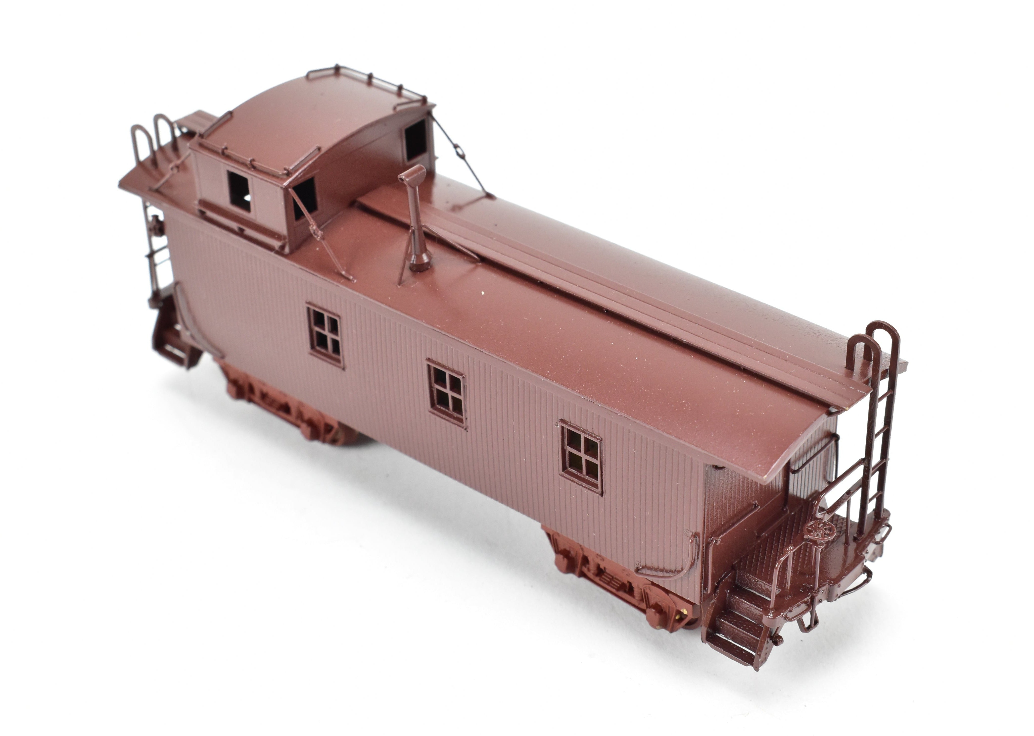 HO Scale Brass Model of Oriental Limited CB&Q - Burlington Route NE-9 Wood Caboose with No Lettering on Car Body