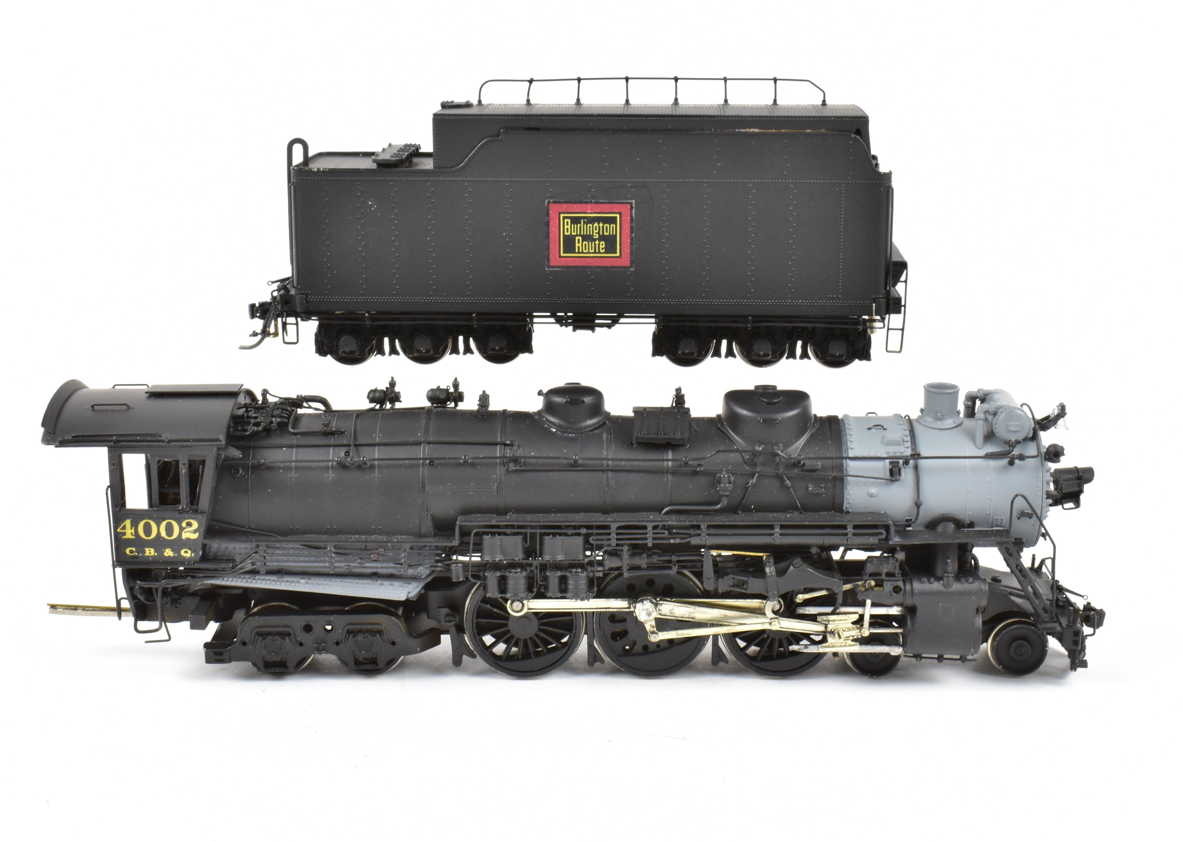 High - Quality HO Scale Brass Model Train - Sunset Models CB&Q - Burlington Route S - 4 4 - 6 - 4 Hudson Custom Painted Locomotive #4002