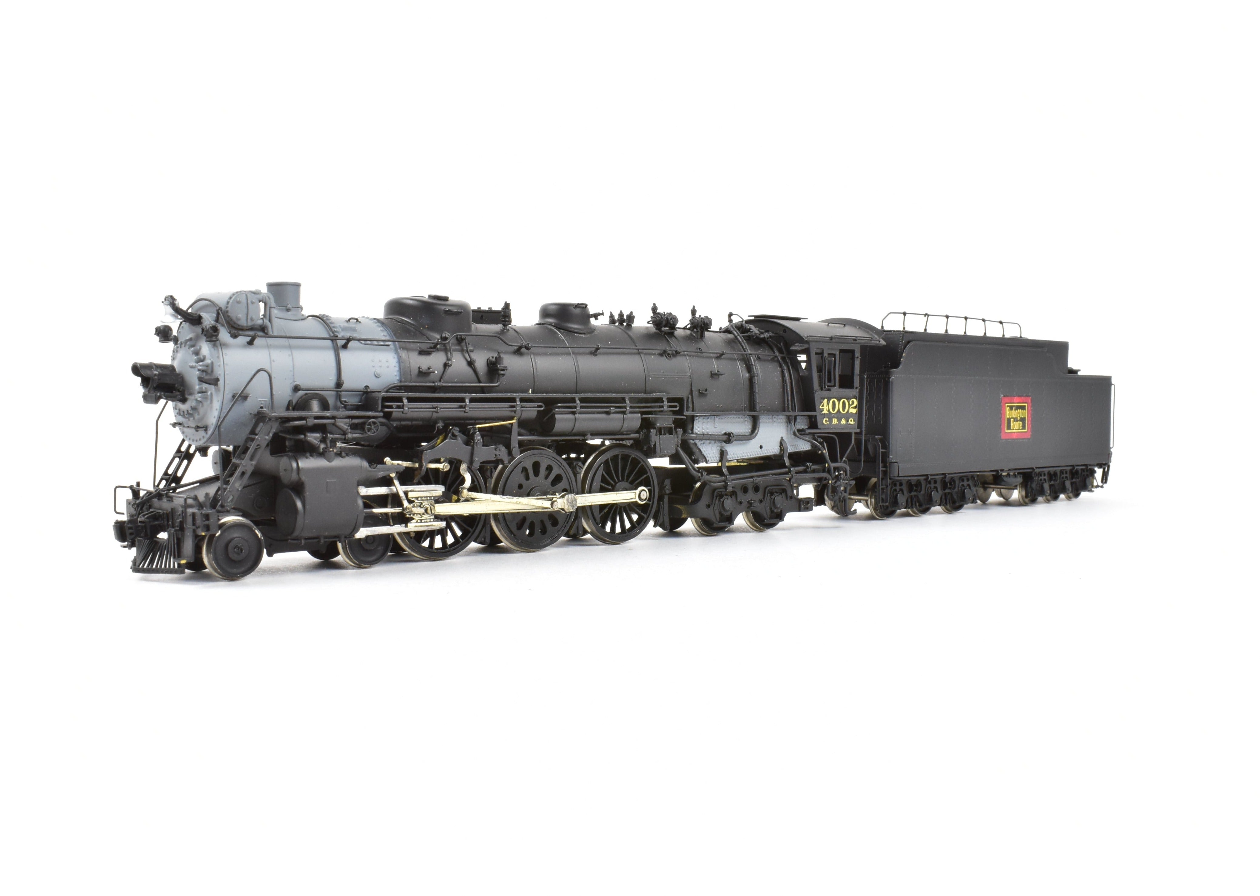 High - Quality HO Scale Brass Model Train - Sunset Models CB&Q - Burlington Route S - 4 4 - 6 - 4 Hudson Custom Painted Locomotive #4002