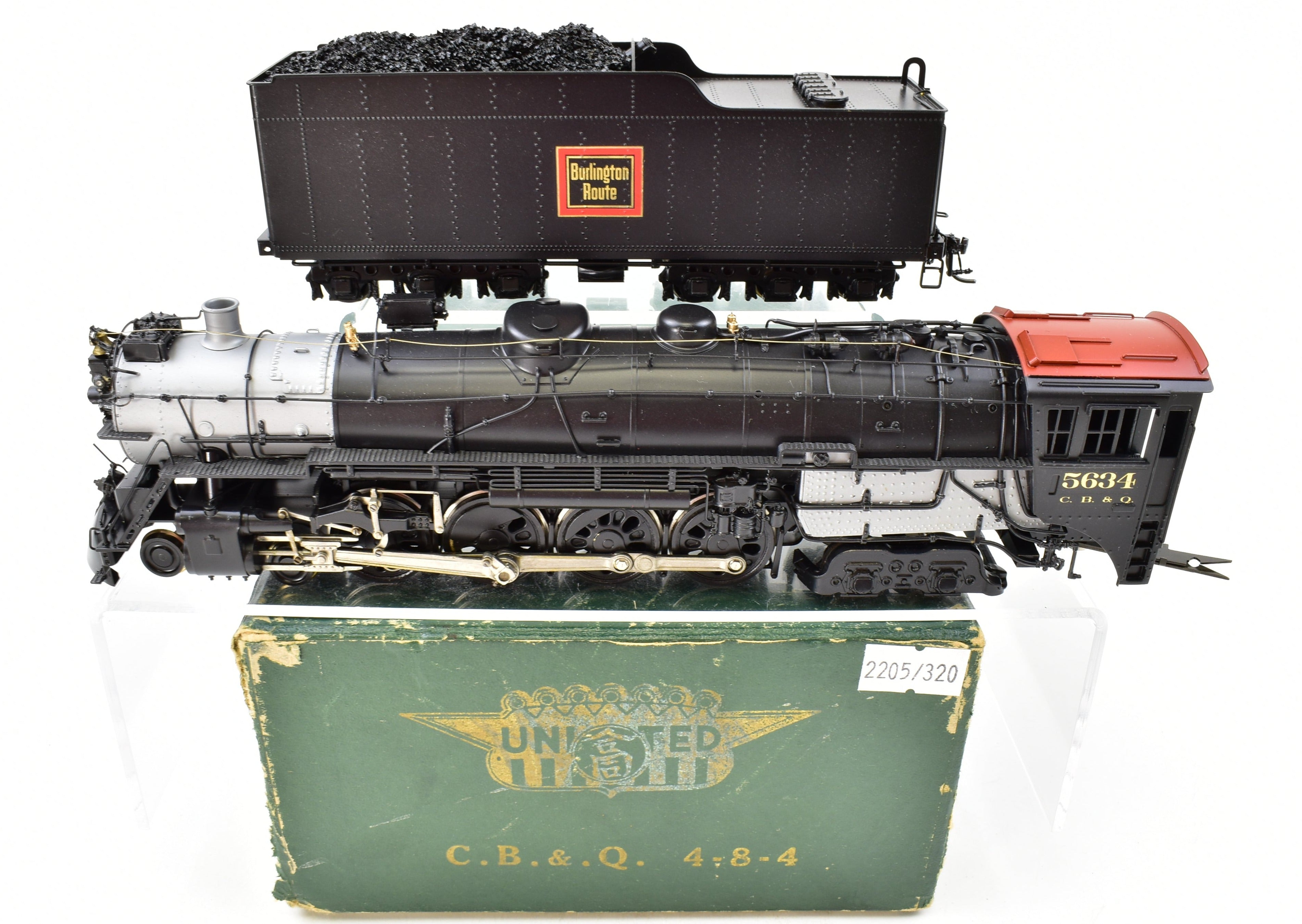 HO Scale Brass Pacific Fast Mail Model - Toby CB&Q Burlington Route 4-8-4 Class O-5a Crown Model Professionally Painted No. 5634