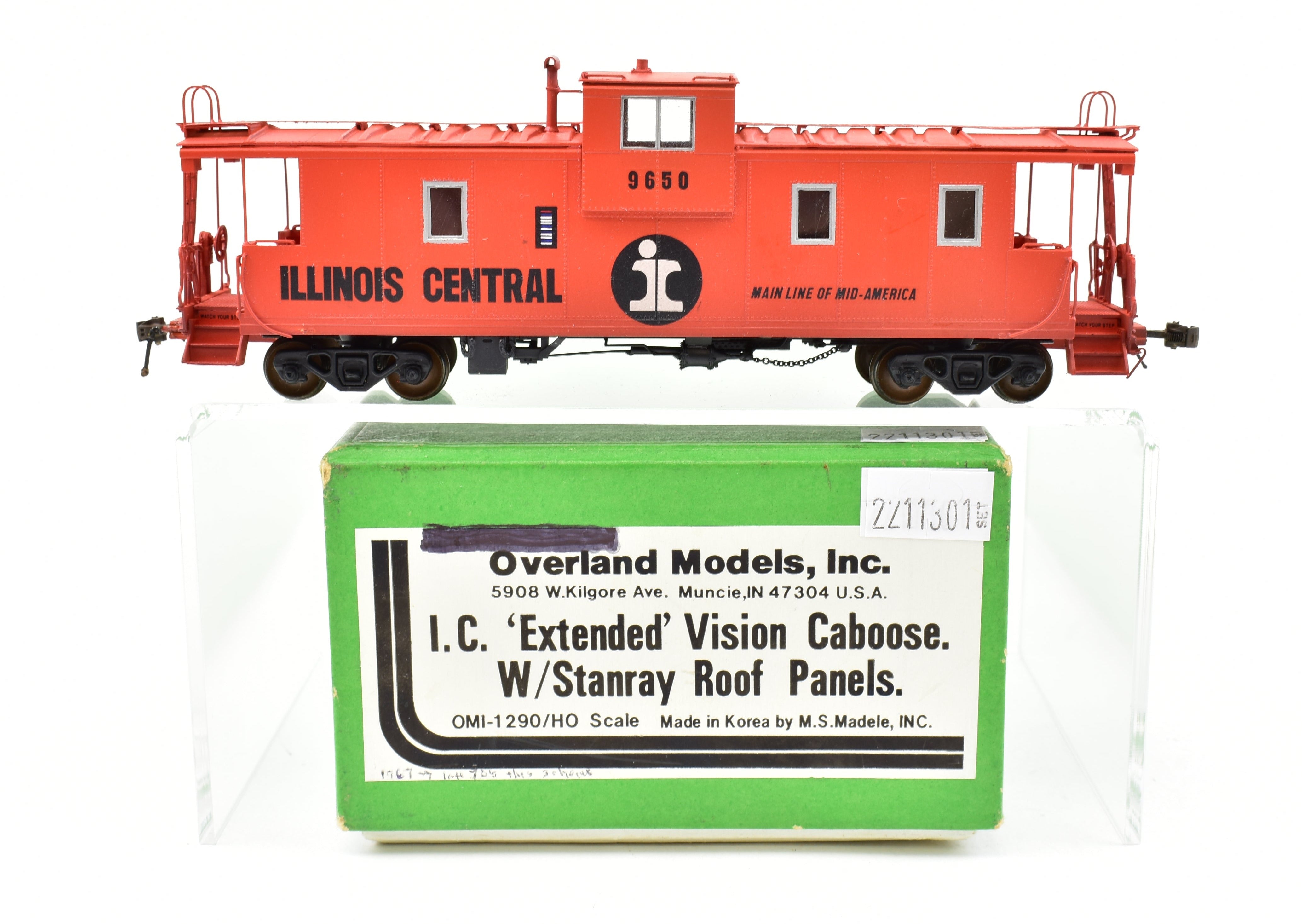 HO Scale Brass Model - Overland Models, Inc. Illinois Central Extended Vision Centrallia Shops Caboose Professionally Painted by OMI