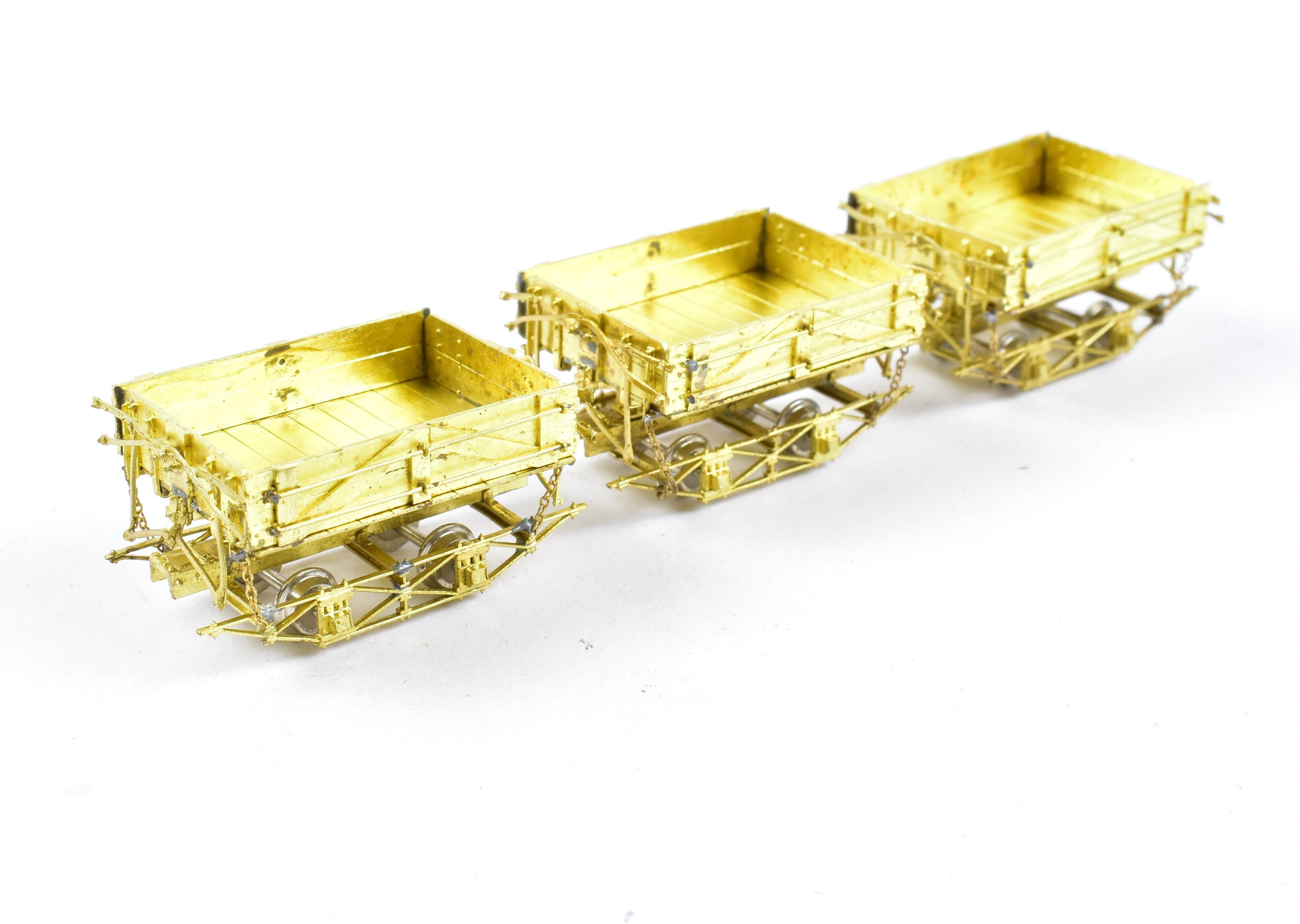 HOn3 Brass Precision Scale Co. 3-Car Set of West Side Lumber Co. Side Dump Ballast Cars