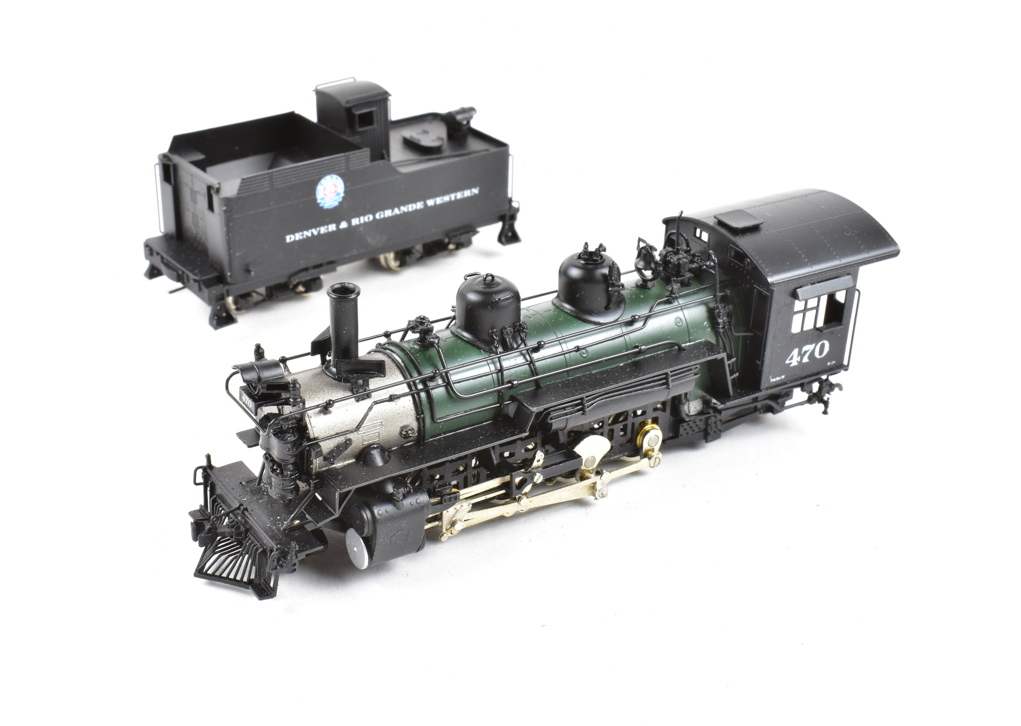 HOn3 Scale Brass Model Train - Sunset Models D&RGW (Denver & Rio Grande Western) K - 28 2 - 8 - 2 Steam Locomotive, Factory Painted No. 470