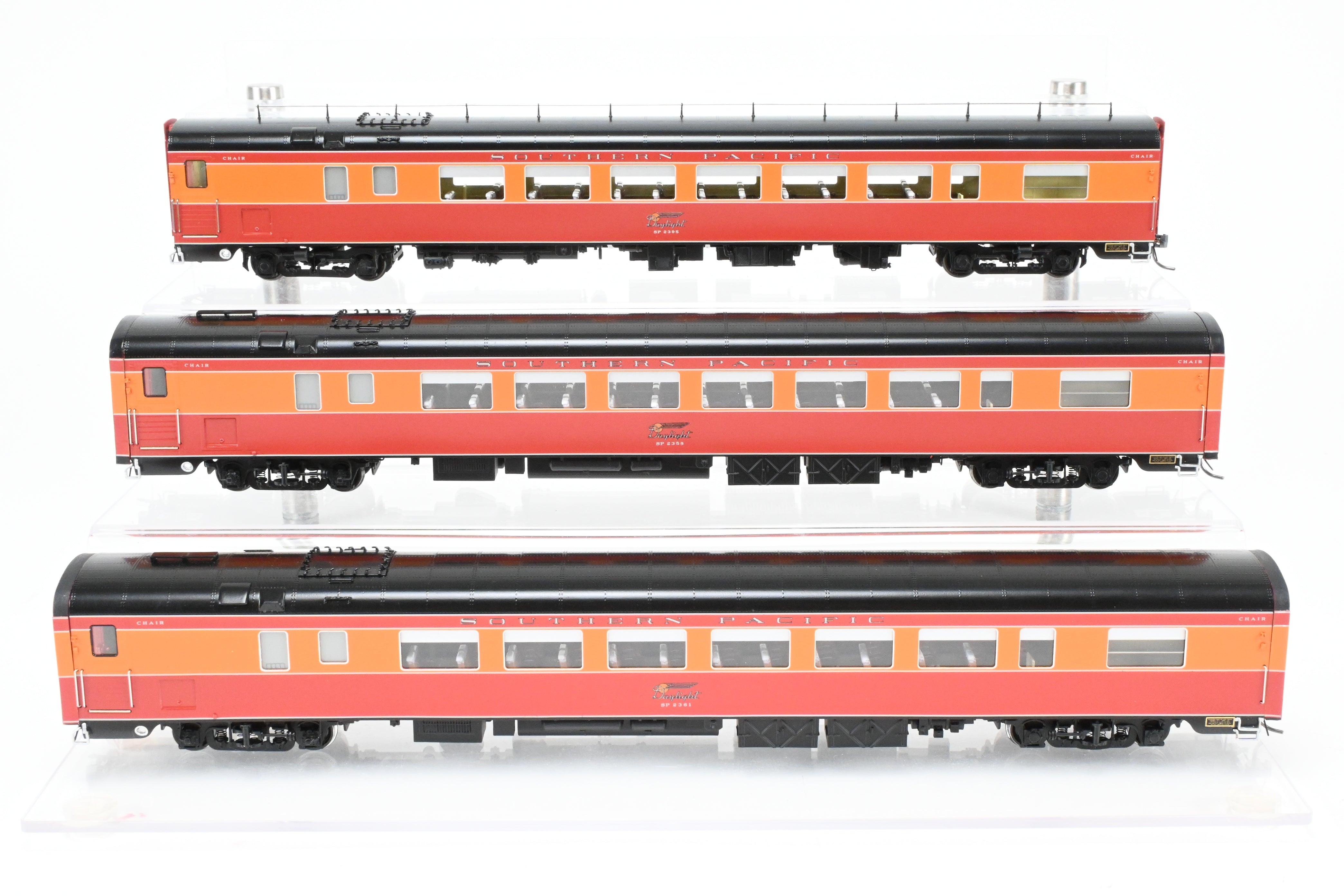 HO Scale Brass CON CIL Model Train Cars - Challenger Imports Special Edition - Southern Pacific 1955 Shasta Daylight 3-Pack B Add-On Set with Front Part