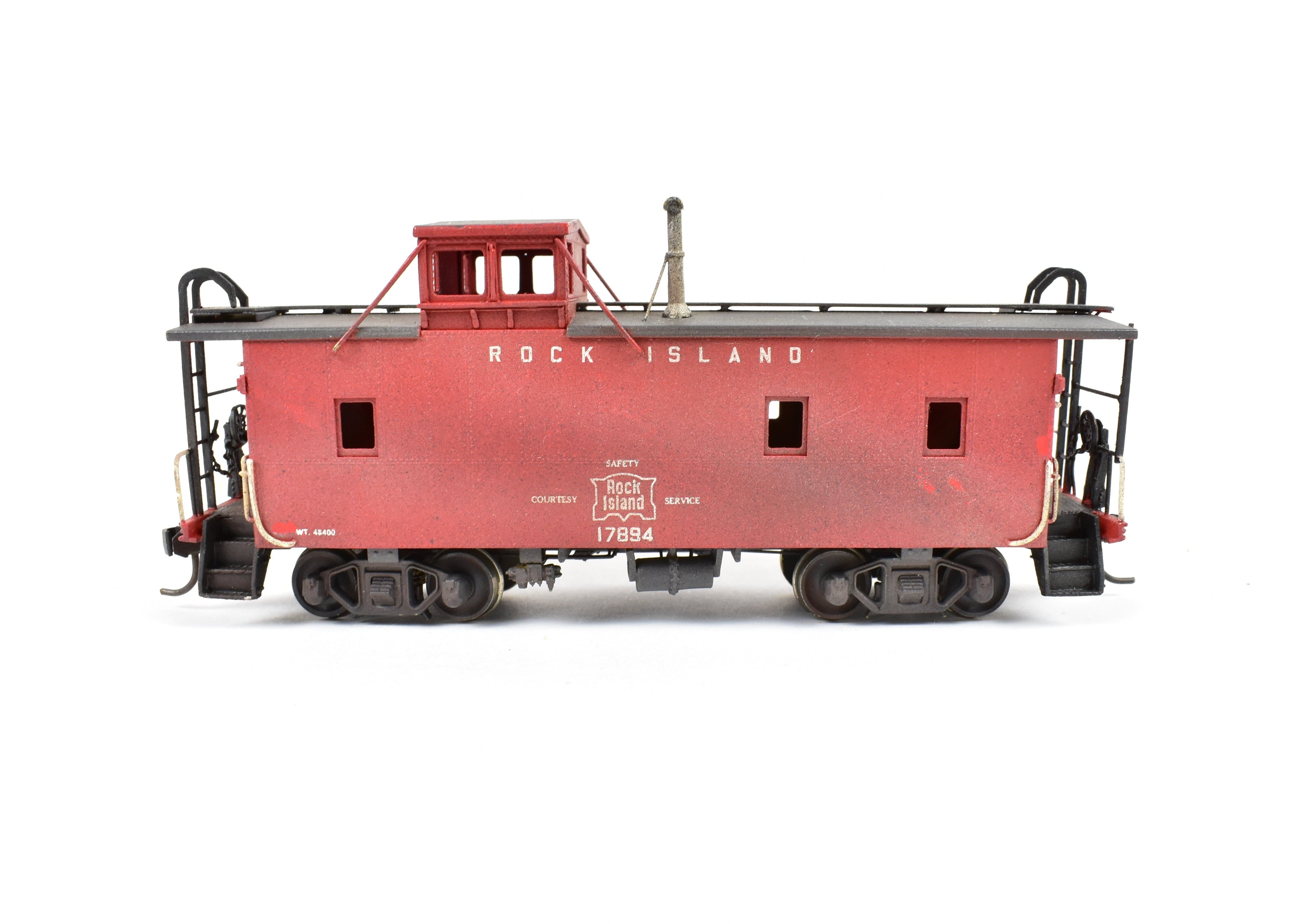HO Scale Brass Model Train - OMI (Overland Models, Inc.) CRI&P - Rock Island Steel Caboose #17894 with Custom Painting and Spare Parts