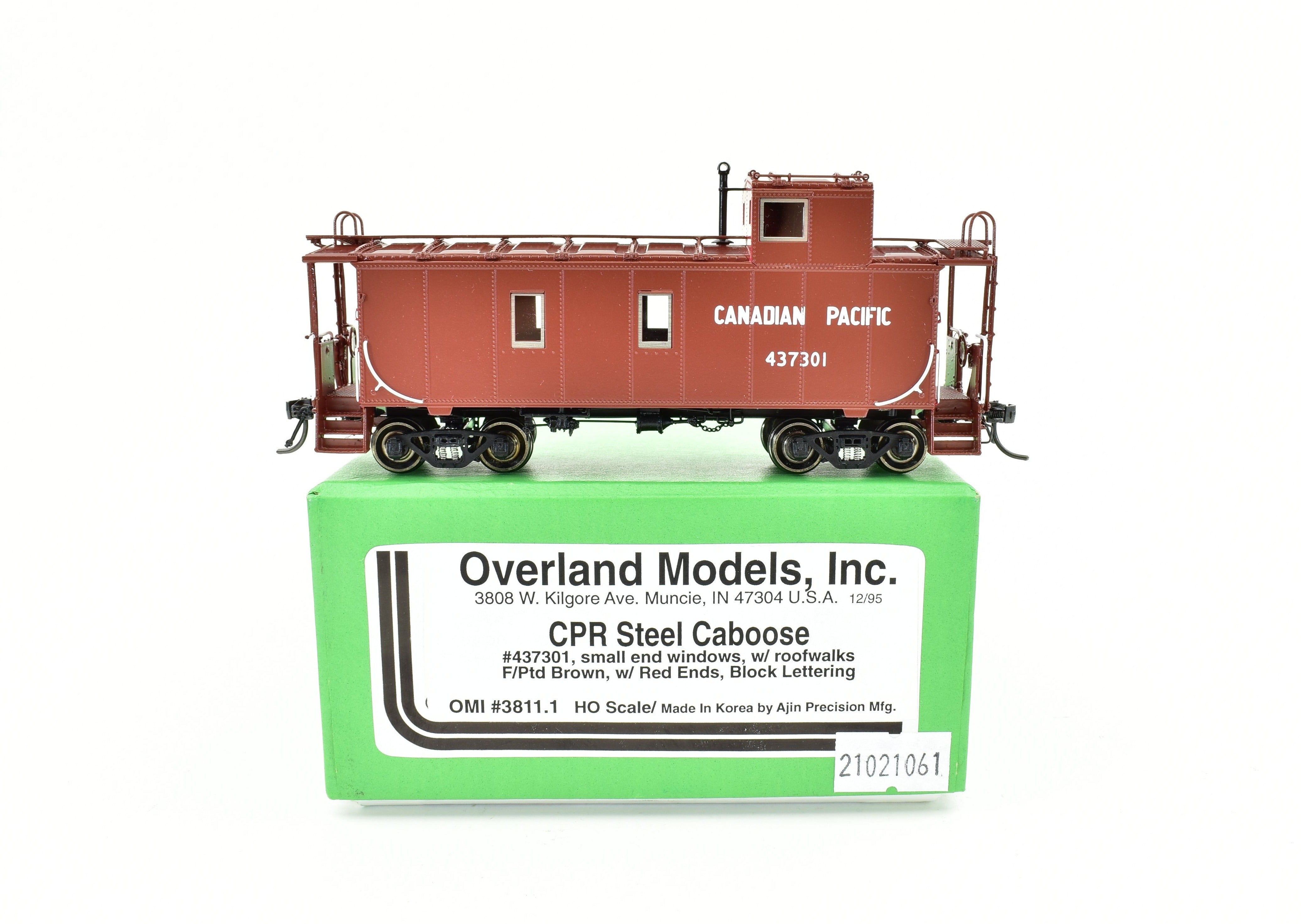 HO Scale Brass Canadian Pacific Steel Caboose by Overland Models, Inc. (OMI), Factory Painted with #437301 Decoration