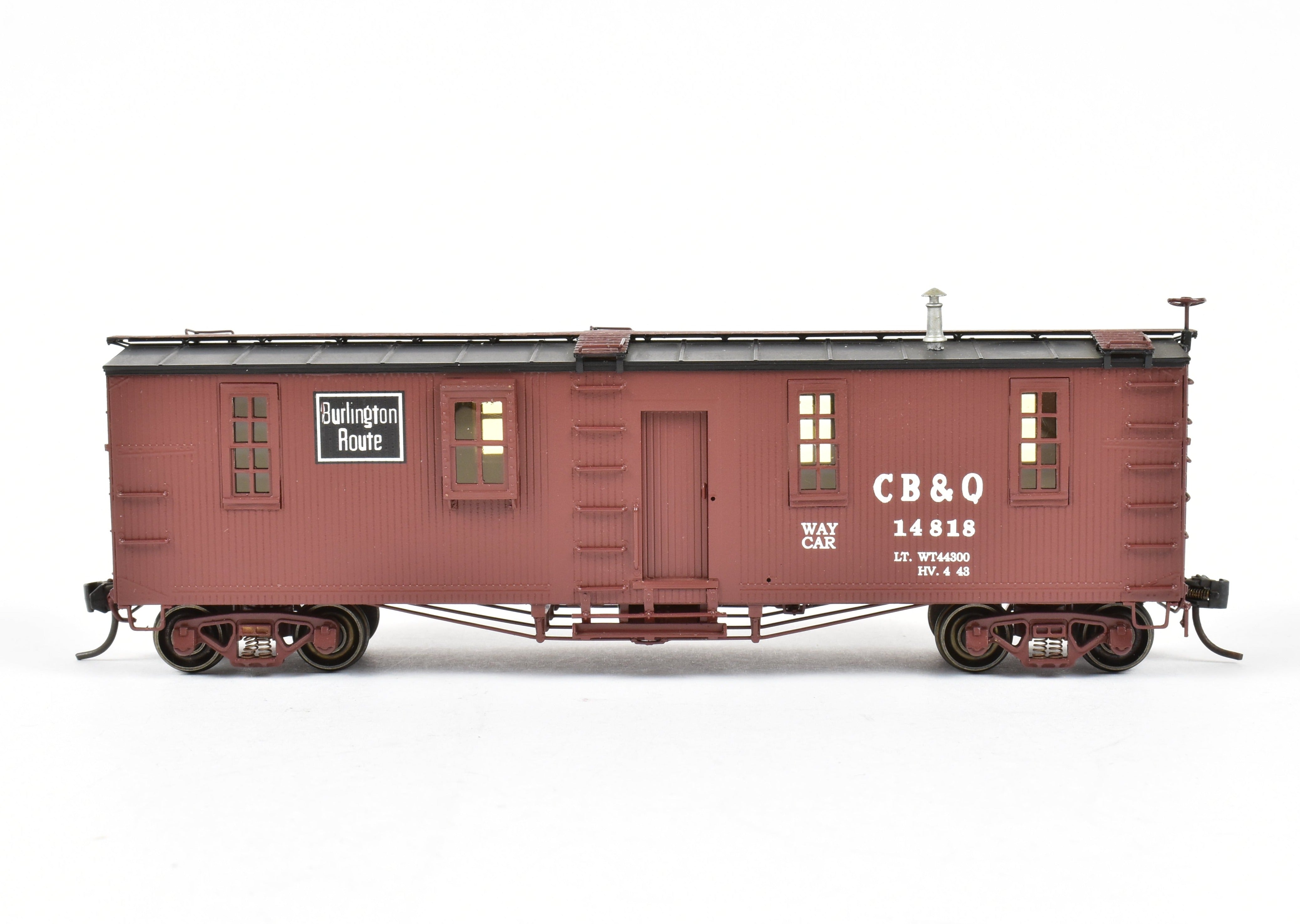 High - Quality HO Scale Brass Model Railway Classics CB&Q - Burlington Route War Emergency Waycar with Factory Painting and REBOXX Design