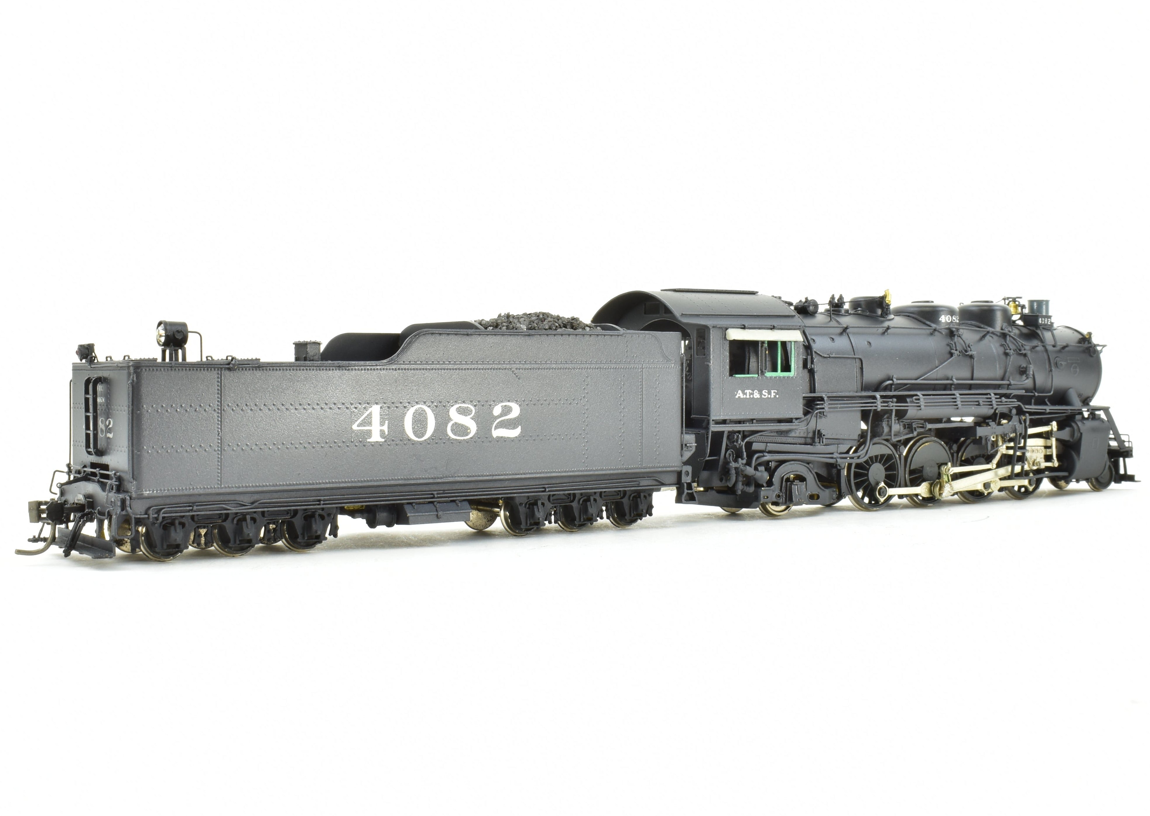 High - Quality HO Scale Brass Steam Locomotive Key Imports ATSF - Santa Fe 2 - 8 - 2 Mikado Pro - Painted Model No. 4082