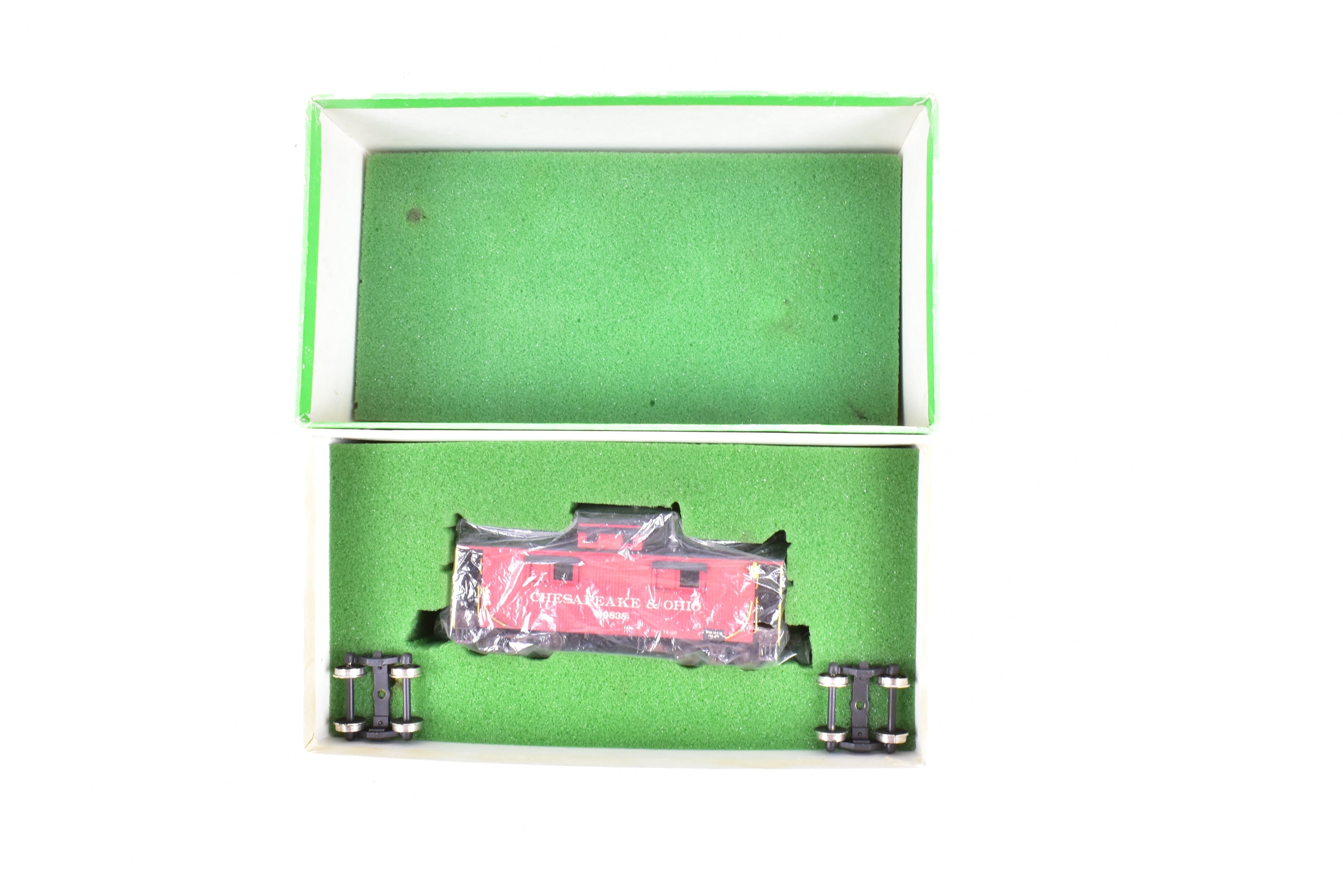 HO Scale Brass OMI - Overland Models, Inc. Chesapeake & Ohio (C&O) Wood Caboose Model with Custom Paint and Weathering, CP & Weathered No. 90838