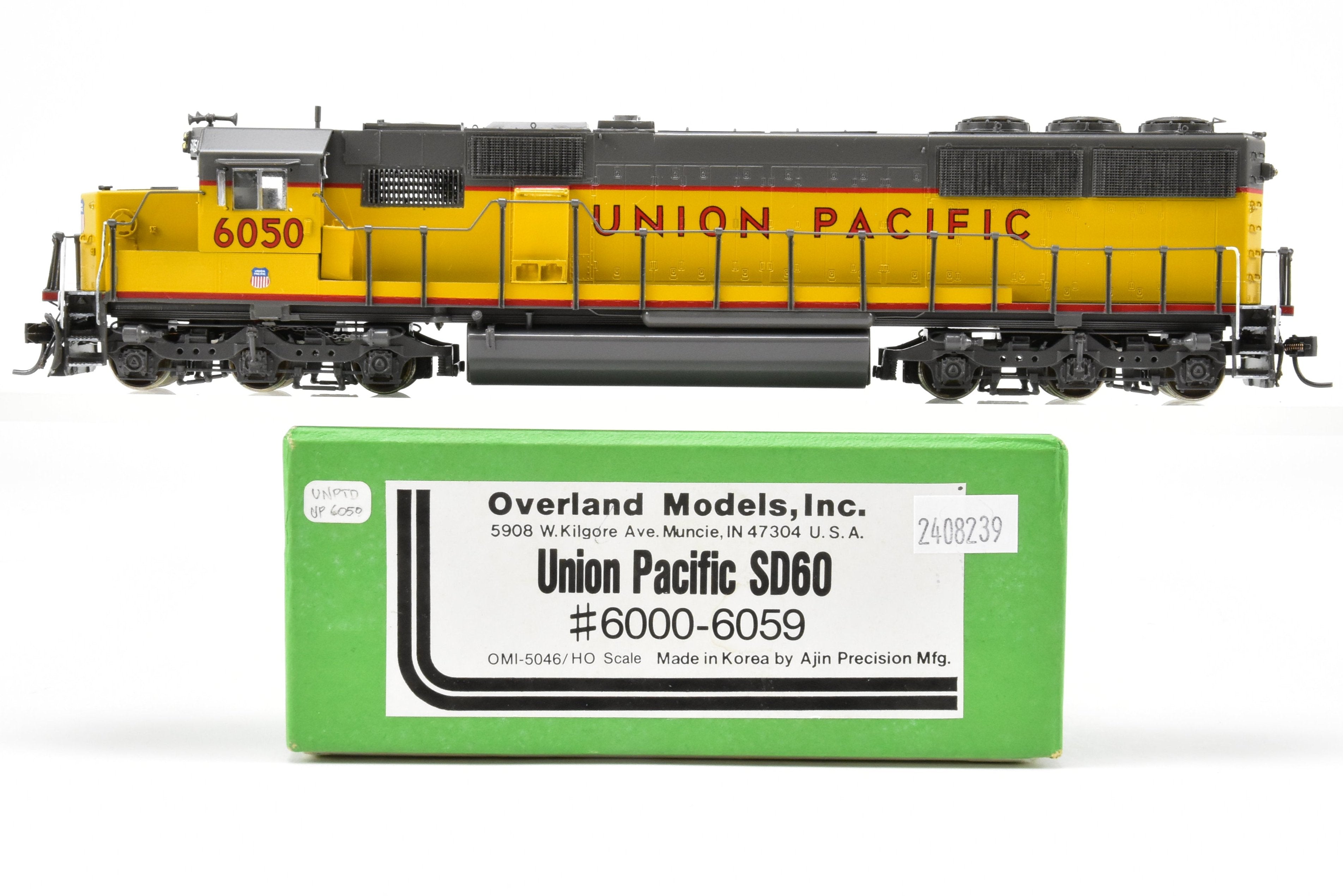 HO Scale Brass Union Pacific EMD SD60 Locomotive Model by Overland Models, Inc., Custom Painted with Road Number 6050