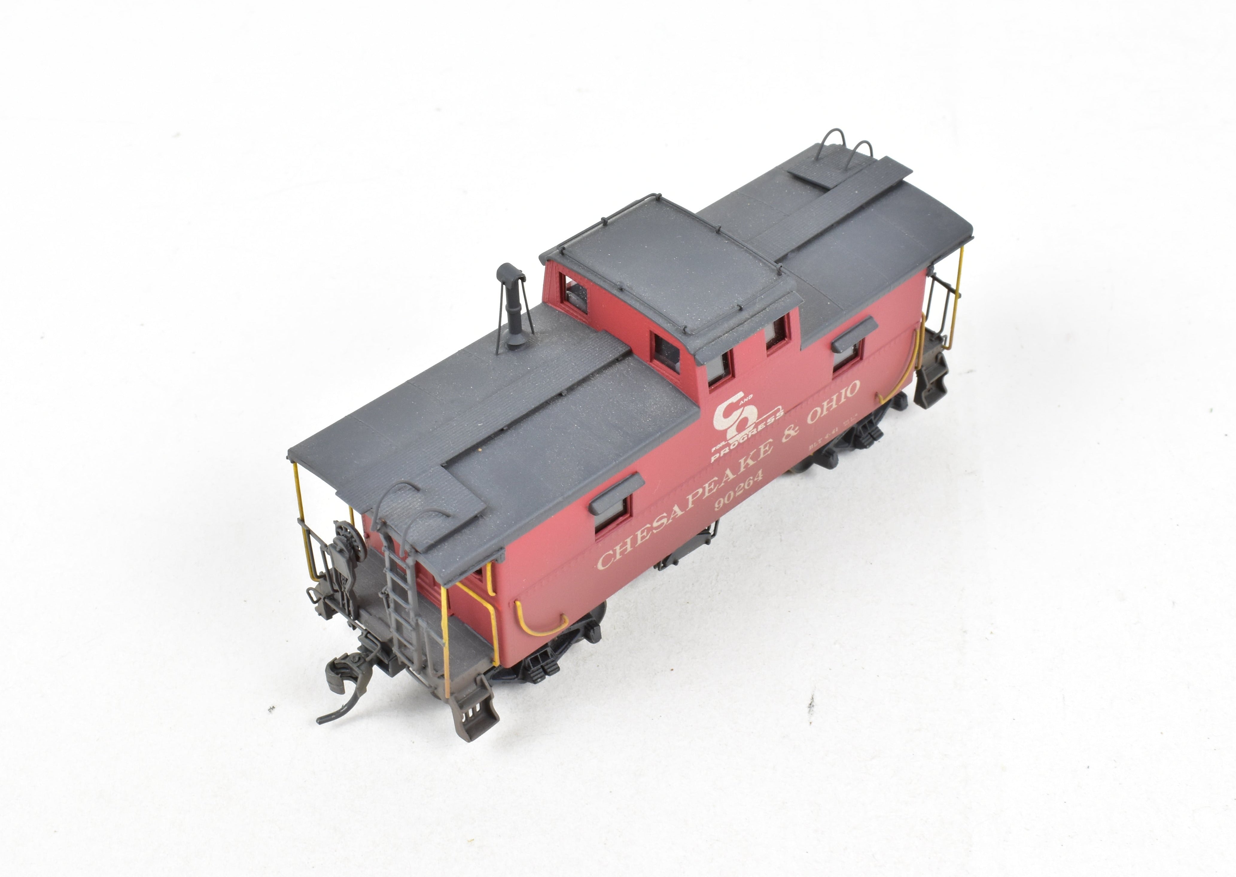 HO Scale Brass OMI - Overland Models, Inc. Chesapeake & Ohio (C&O) Steel Caboose Custom Painted in Caboose Red and Grimy Black from the #90200 - 90299 Series