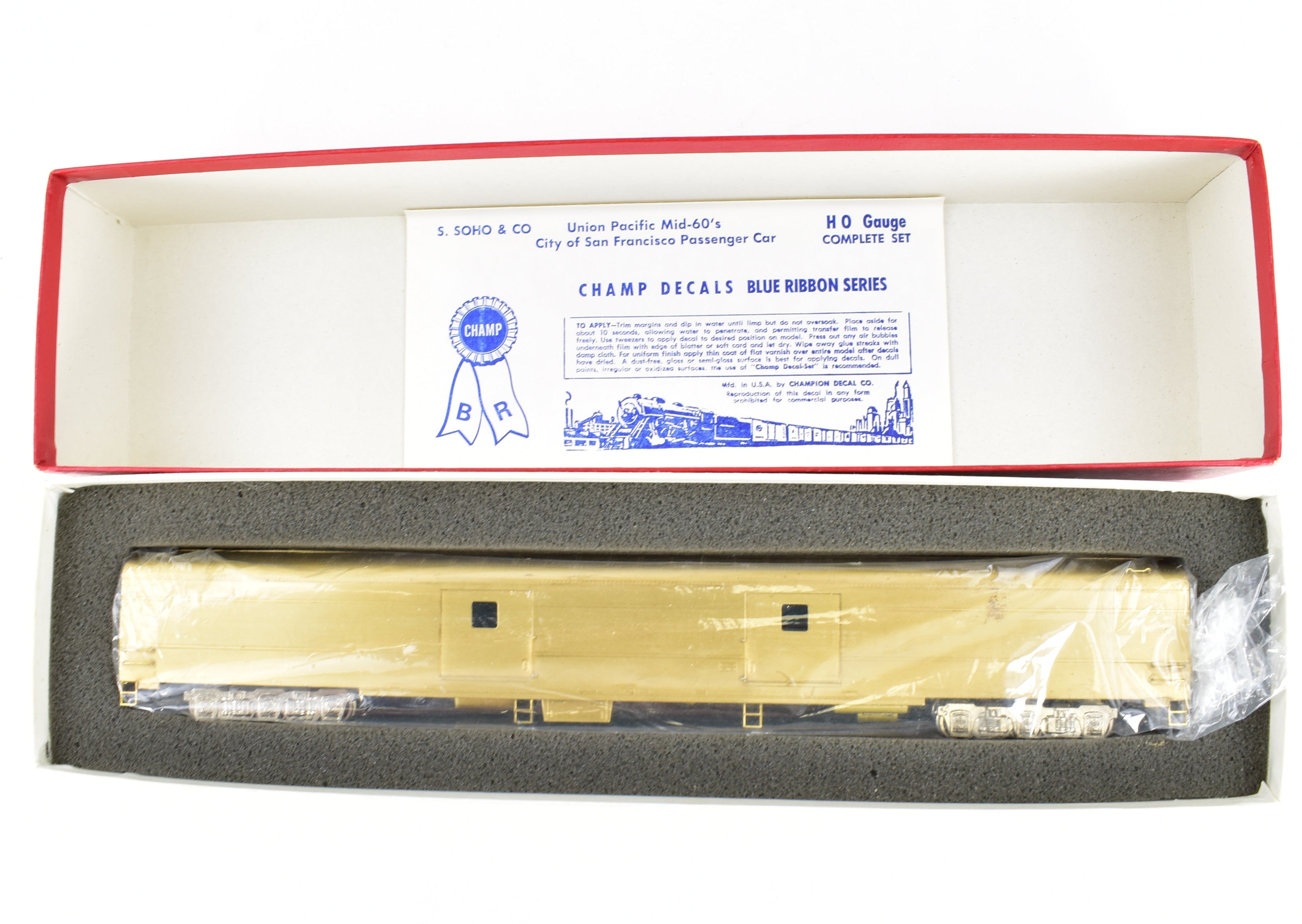HO Scale Brass Union Pacific #6300 Baggage Car Model by S. Soho & Co.