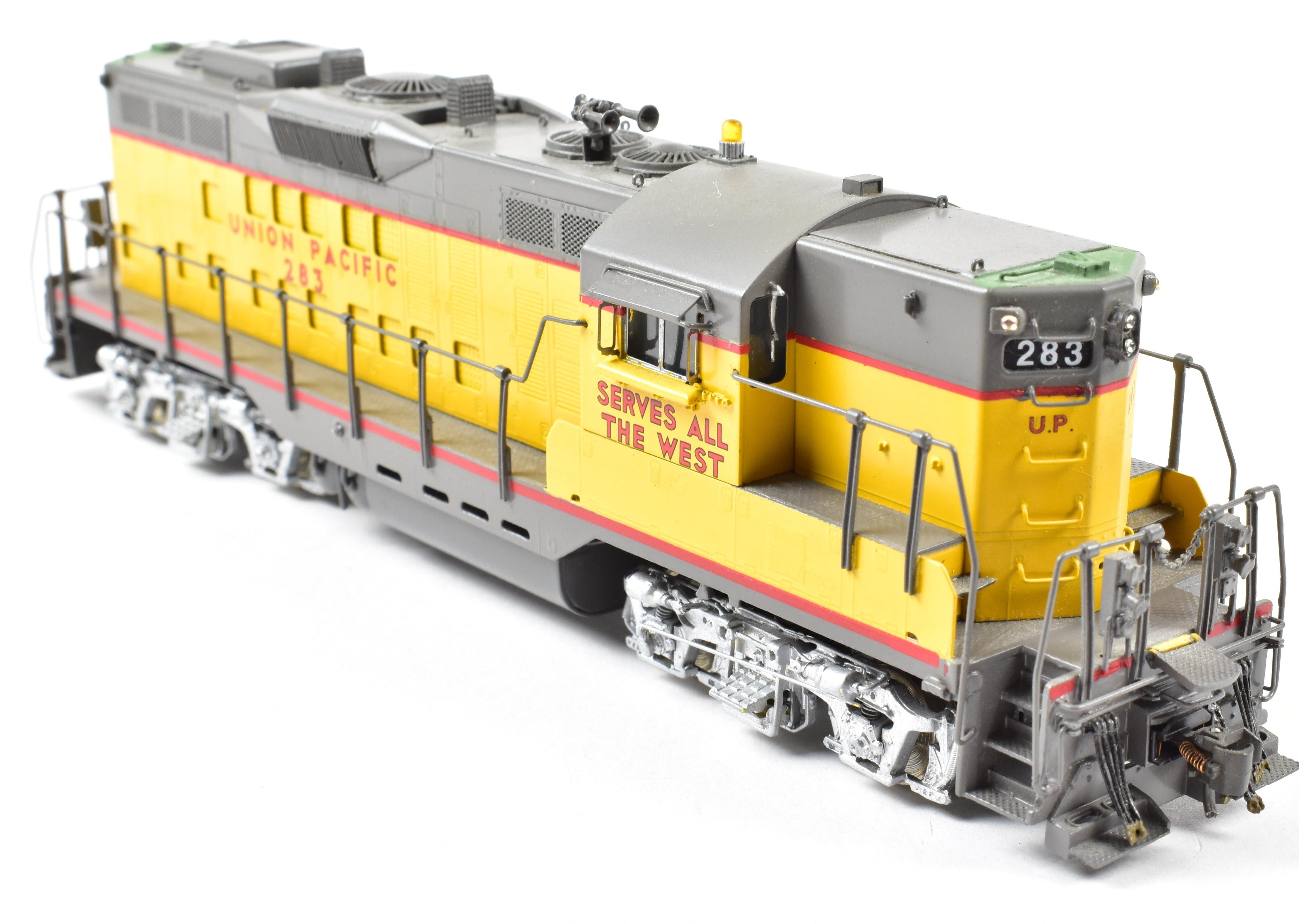 HO Scale Brass Model Train by Overland Models, Inc. - Union Pacific GP - 9 FP #283 with Extra Vents, 36 Fans, Winterization Hatch and Lighting