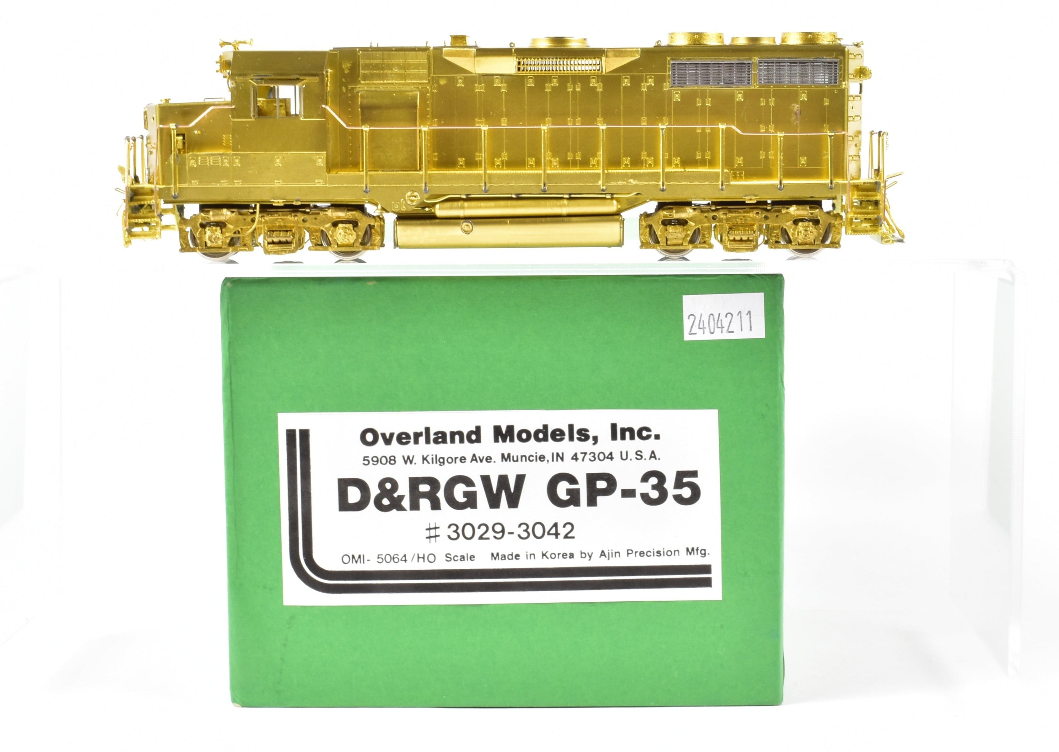 HO Scale Brass Model Train Engine by Overland Models Inc. - Denver & Rio Grande Western EMD GP - 35 #3029 - 3042 for Model Railroad Enthusiasts
