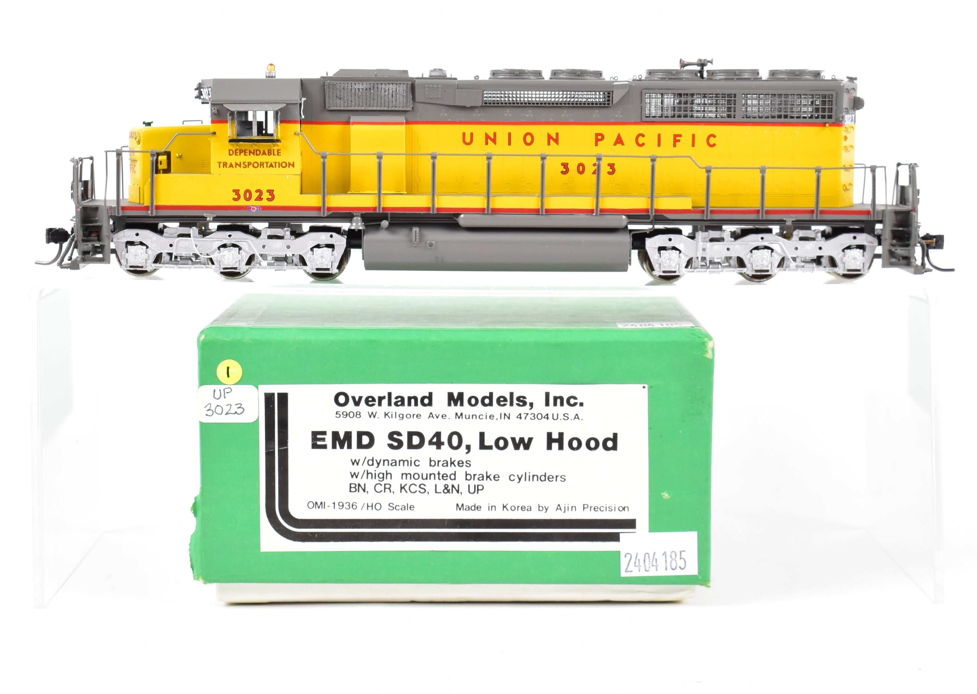 HO Scale Brass UP Union Pacific EMD SD40 Low Hood Custom Painted #3004 by Overland Models