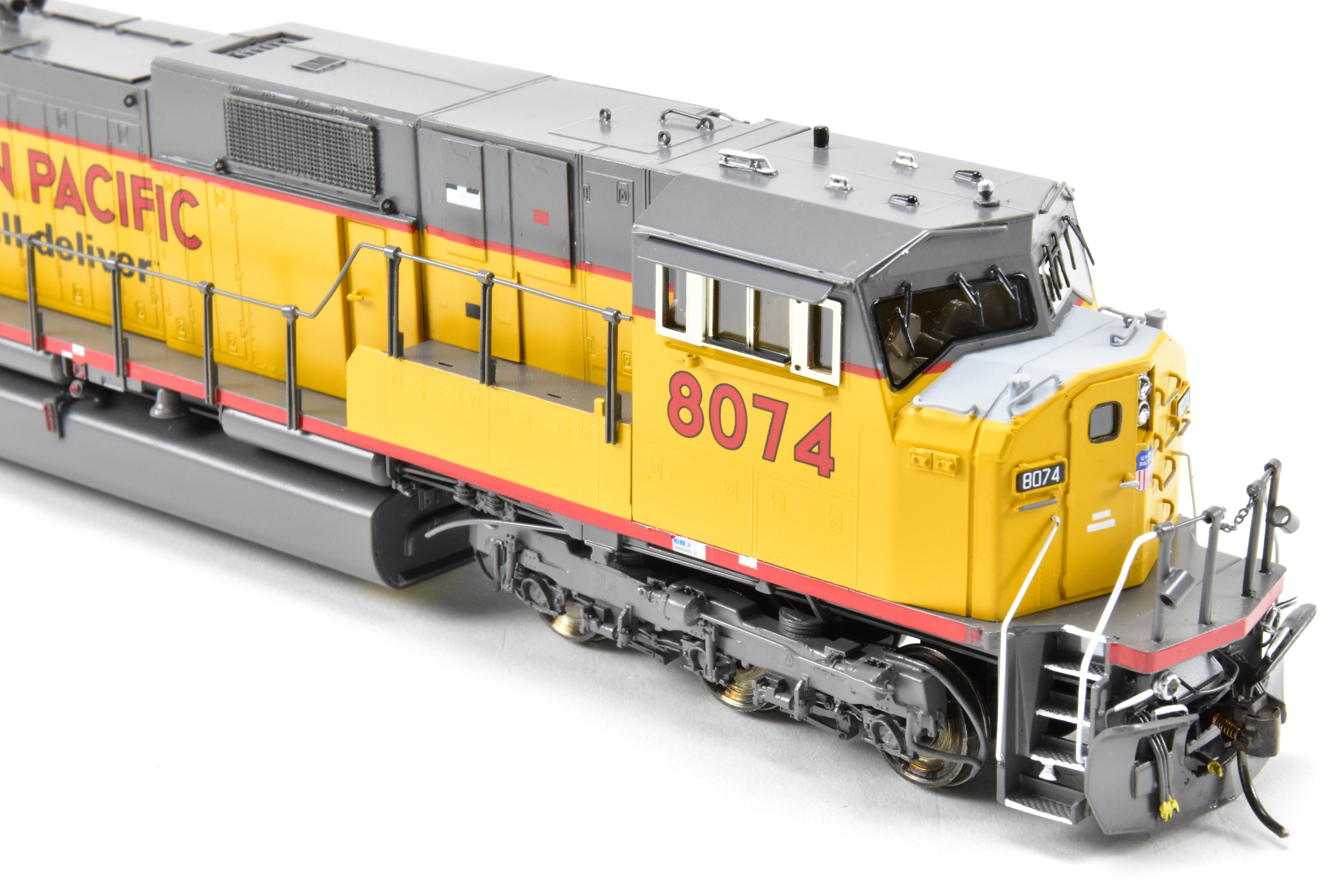 HO Scale Brass Union Pacific EMD SD90/43M Model Train with 'We Will Deliver' Slogan, FP #8074 by Overland Models, Inc.
