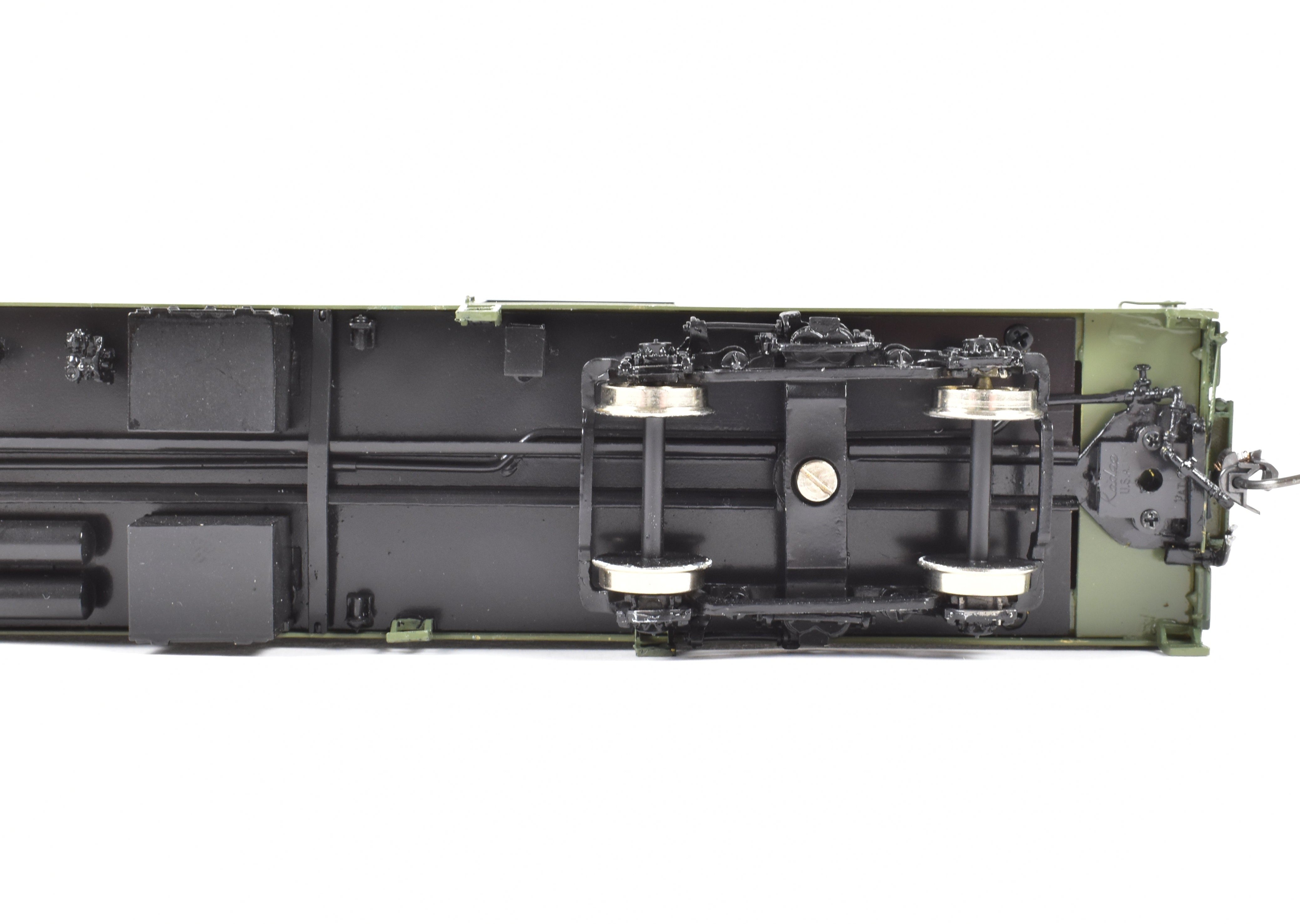 HO Scale Brass Model Railroad Baggage Car by A. W. Enterprises - Northern Pacific #203 - 239 Professionally Painted in North Coast Limited Lowey Scheme