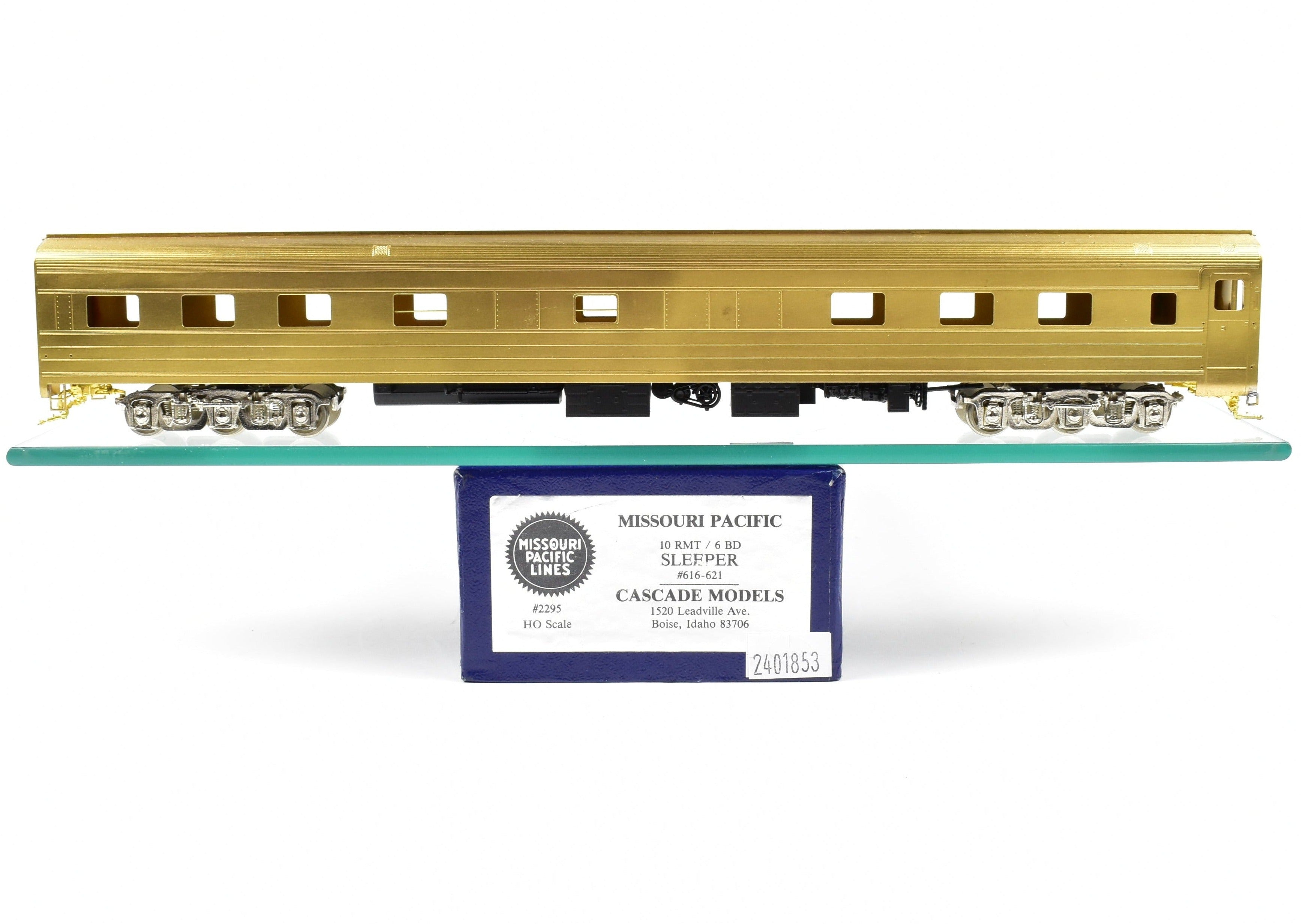 HO Scale Brass Cascade Models Missouri Pacific 10 Roomette 6 Double Bedroom Budd Sleeper Train Cars (Nos. 616 - 621) for Model Train Enthusiasts