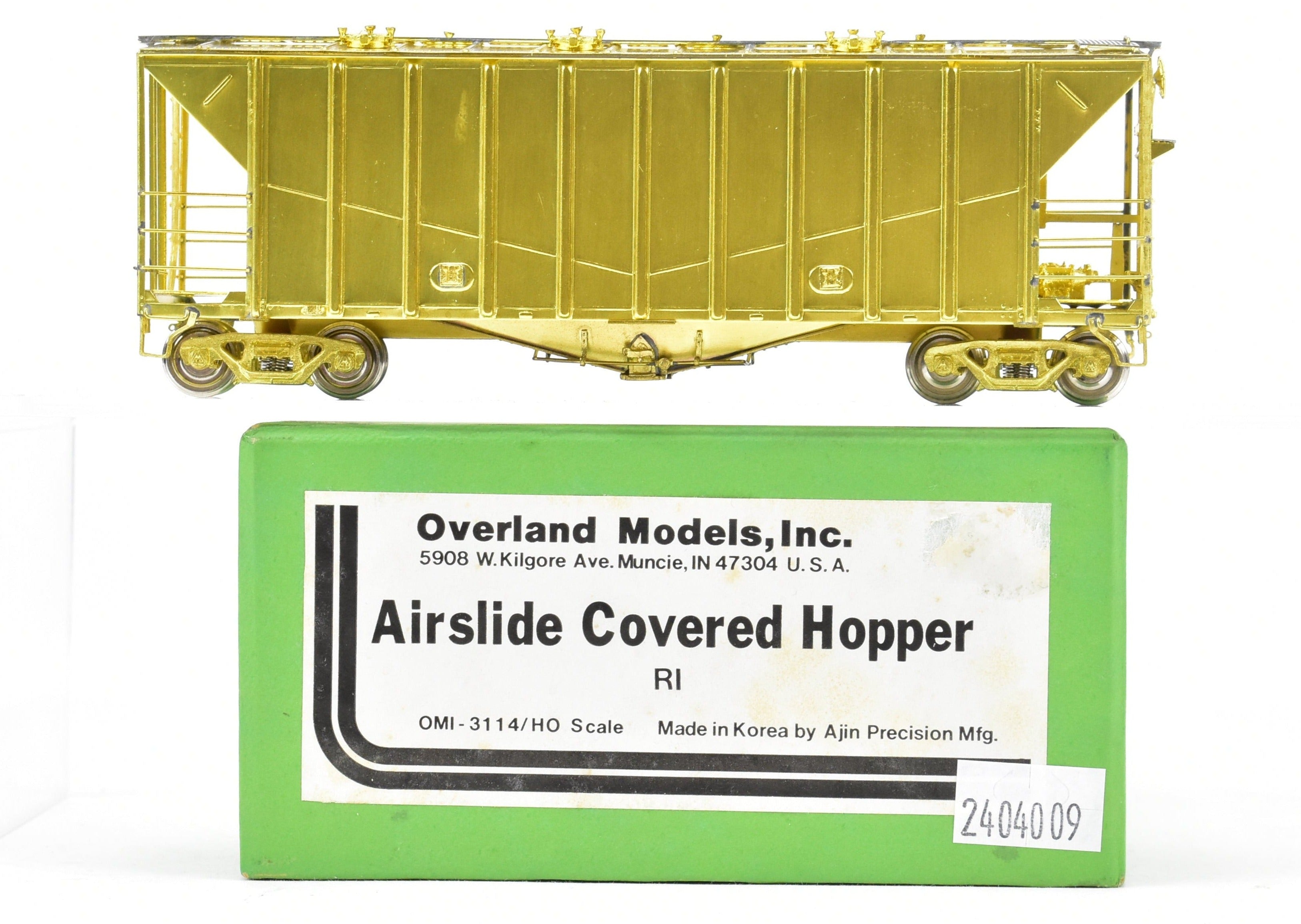 OMI Overland Models' CRI&P Rock Island Airslide Covered Hopper in HO Brass