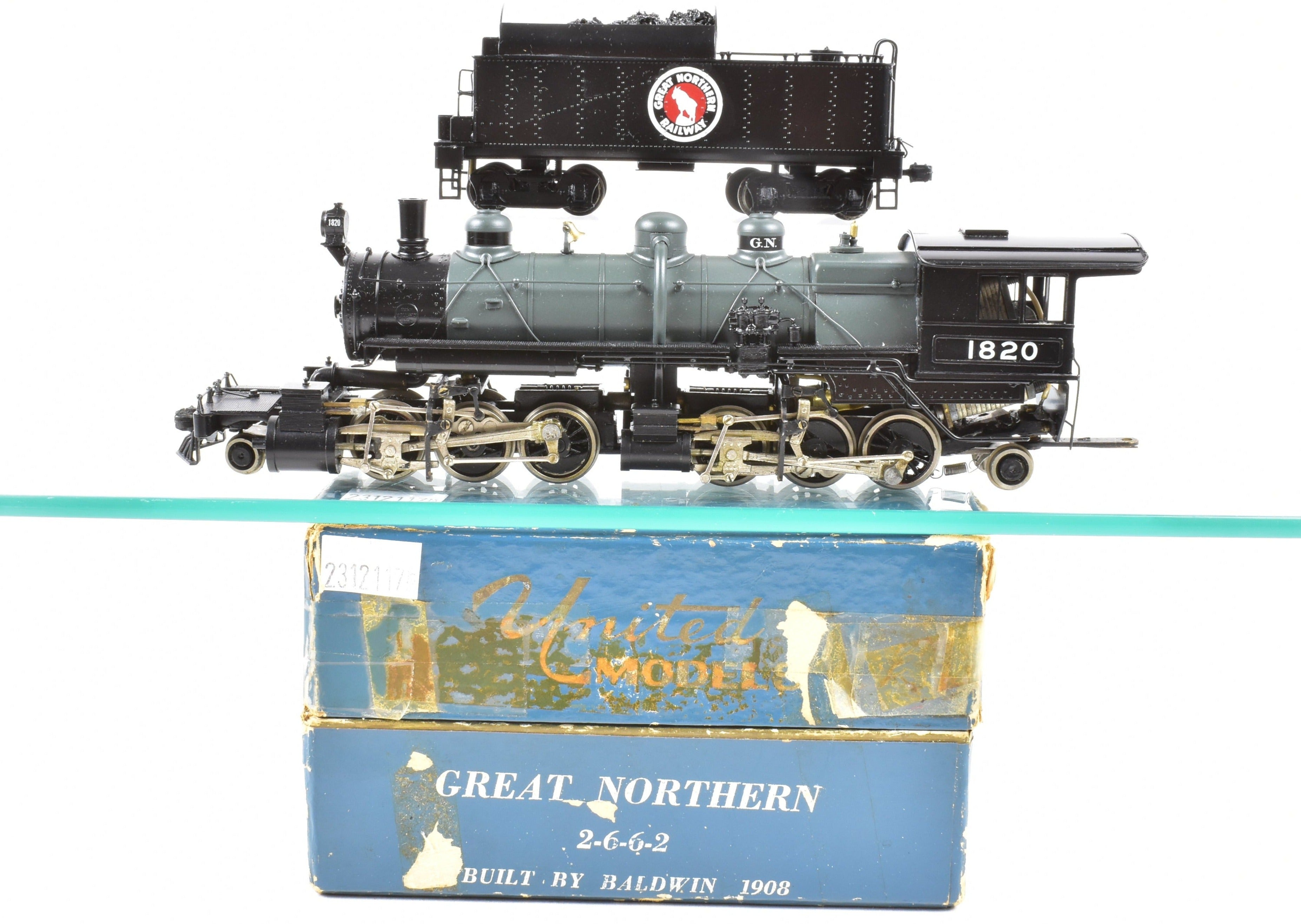 HO Scale Brass Model Train - PFM - United GN Great Northern L - 2 Class 2 - 6 - 6 - 2 Crown Model CP No. 1820 for Model Train Enthusiasts