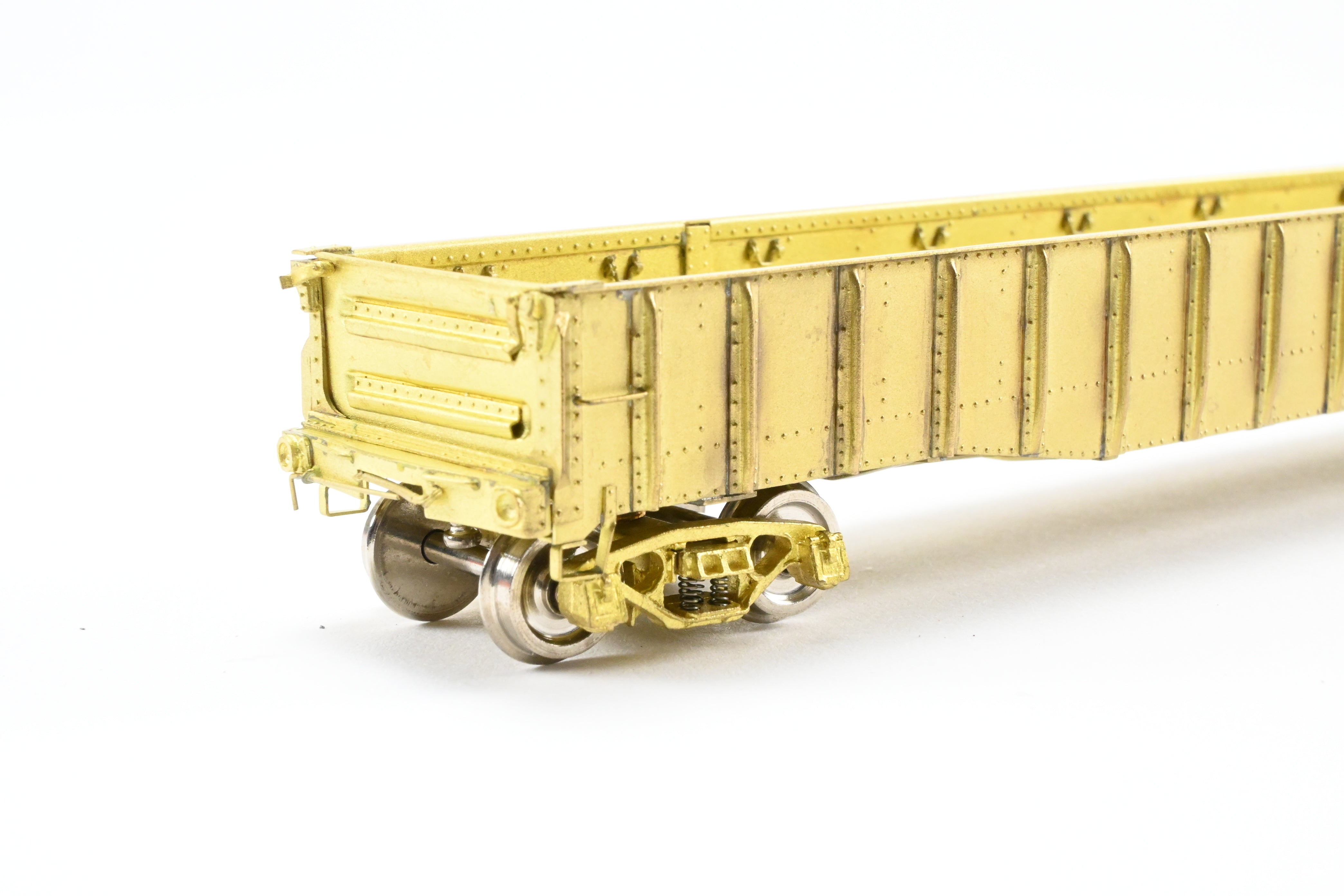 HO Scale Brass Precision Scale Co. Various Roads 65-Foot Mill Gondola Model in Bethlehem Steel Version for Heavy Steel Loading