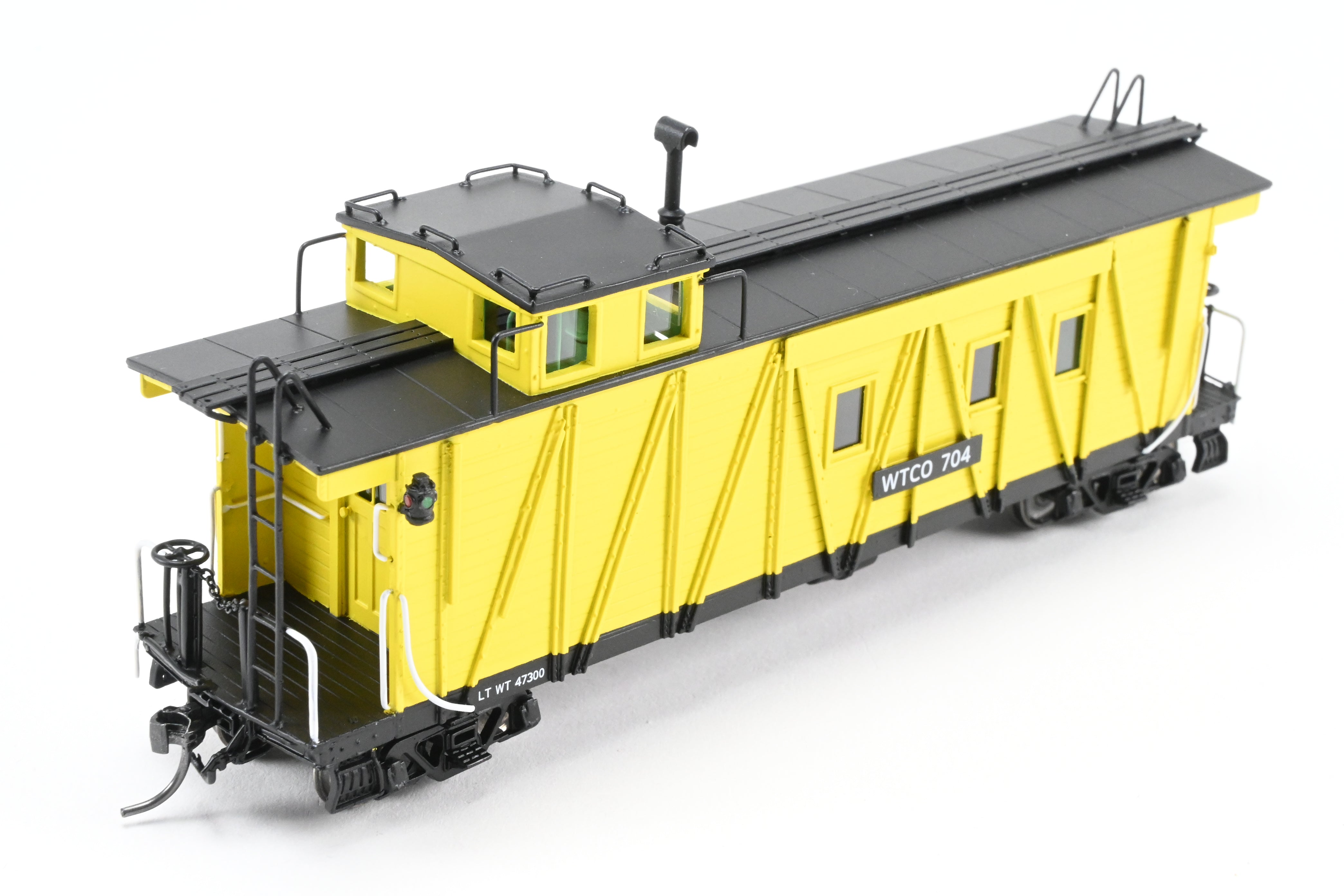 High - Quality HO Scale New Brass NBL - North Bank Line Weyerhaeuser Timber Caboose Model #704 FP in Bright Yellow