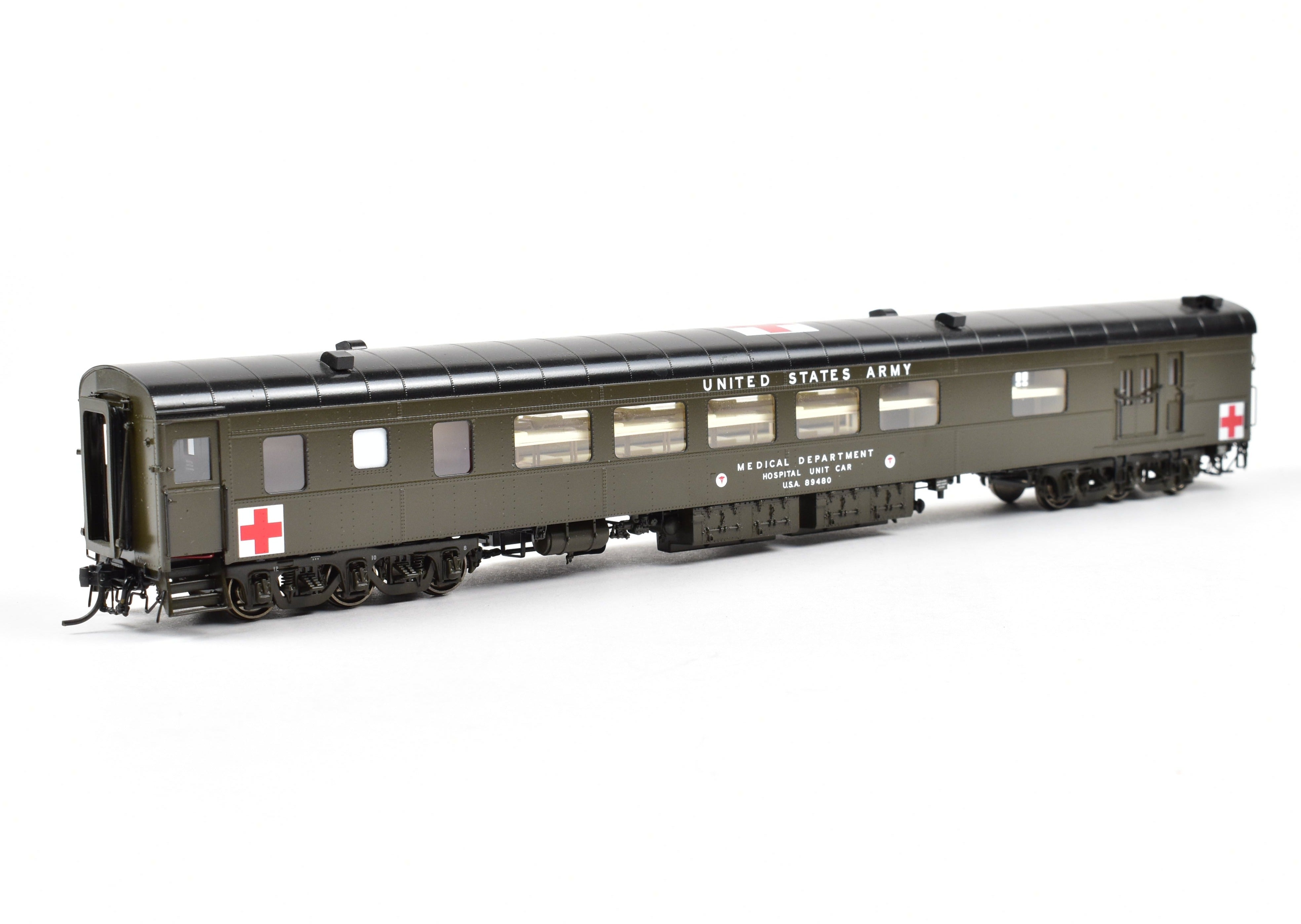 HO Scale Brass Consignment OMI - Overland Models, Inc. USAX - US Army Hospital Car for Freight/Passenger Use