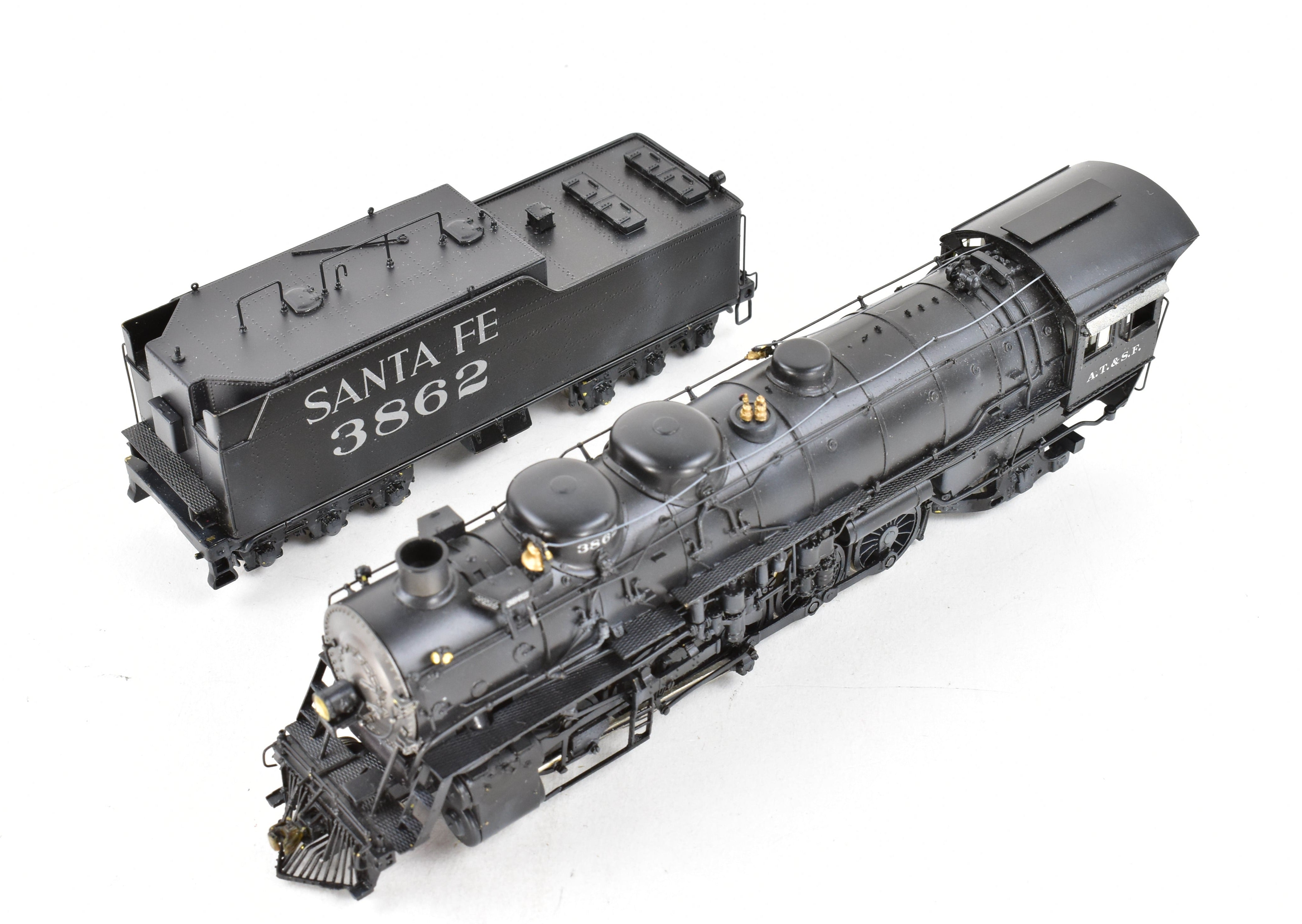 HO Brass Key Imports ATSF Santa Fe 3800 Class 2-10-2 Custom Painted Locomotive No. 3862