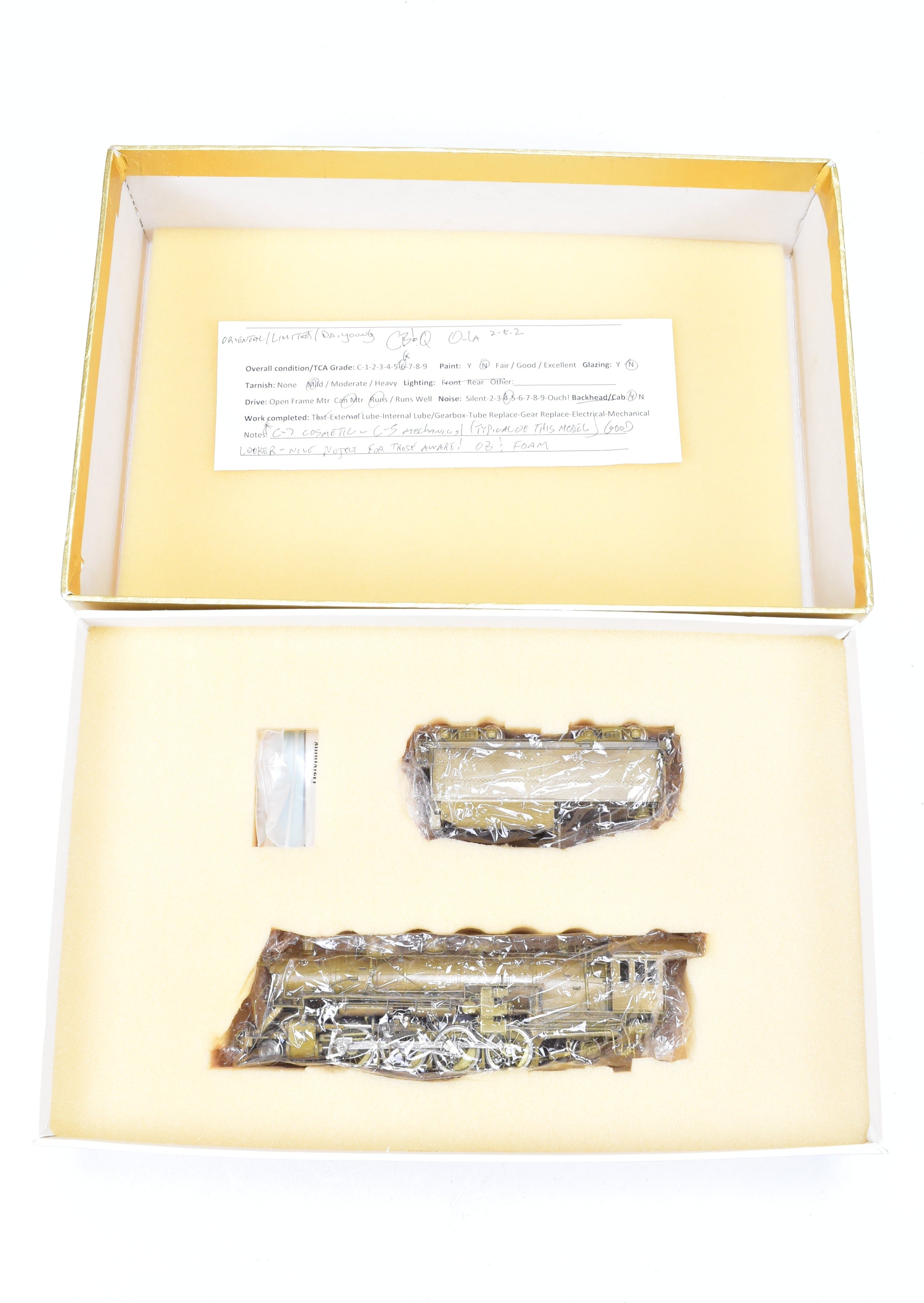 HO Scale Brass Model of Oriental Limited CB&Q - Burlington Route O - 1a 2 - 8 - 2 Steam Locomotive