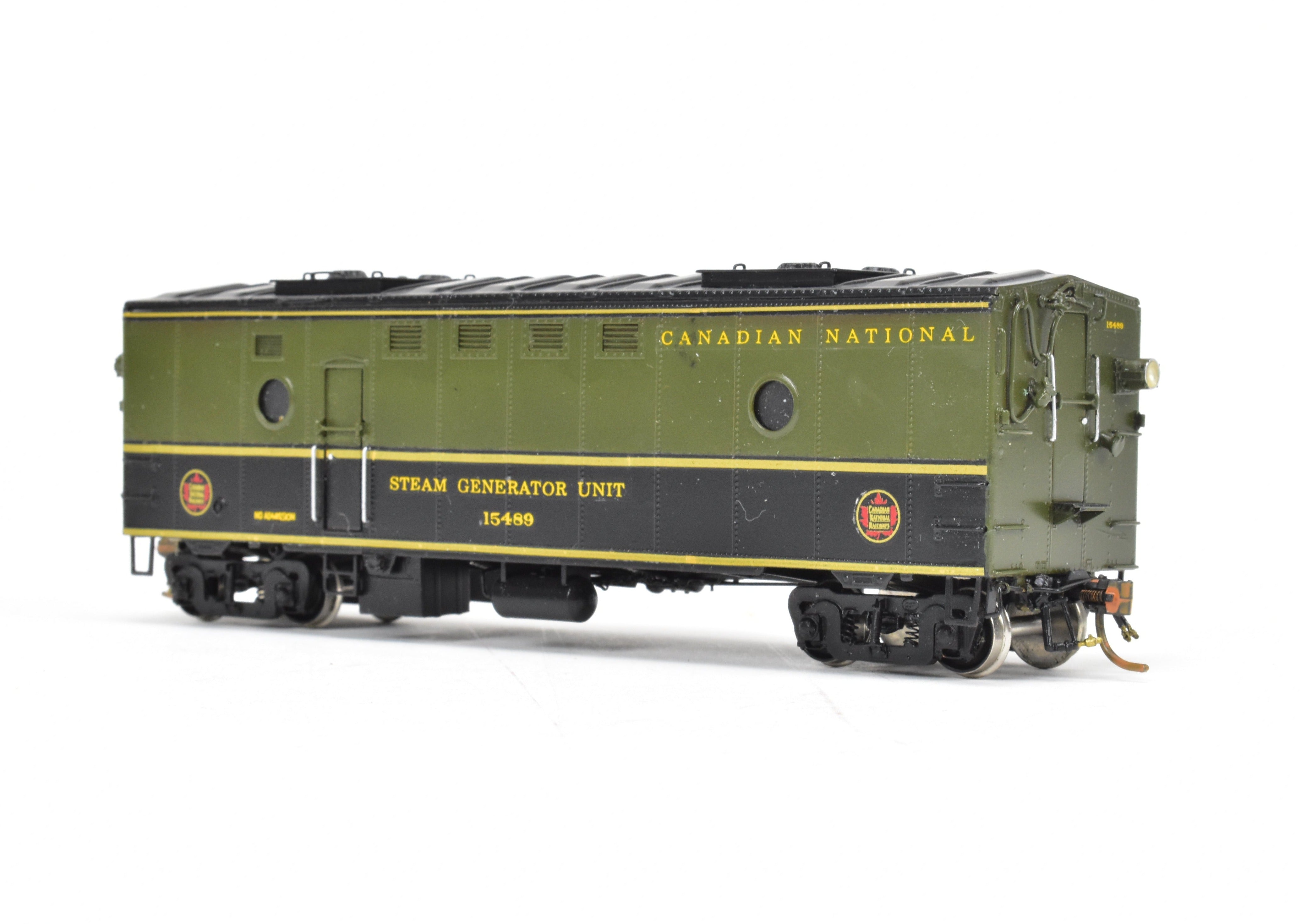 HO Scale Brass Steam Heater Car Model - Custom Painted for Canadian National Railway (CNR) by Overland Models, Inc., Numbered 15489