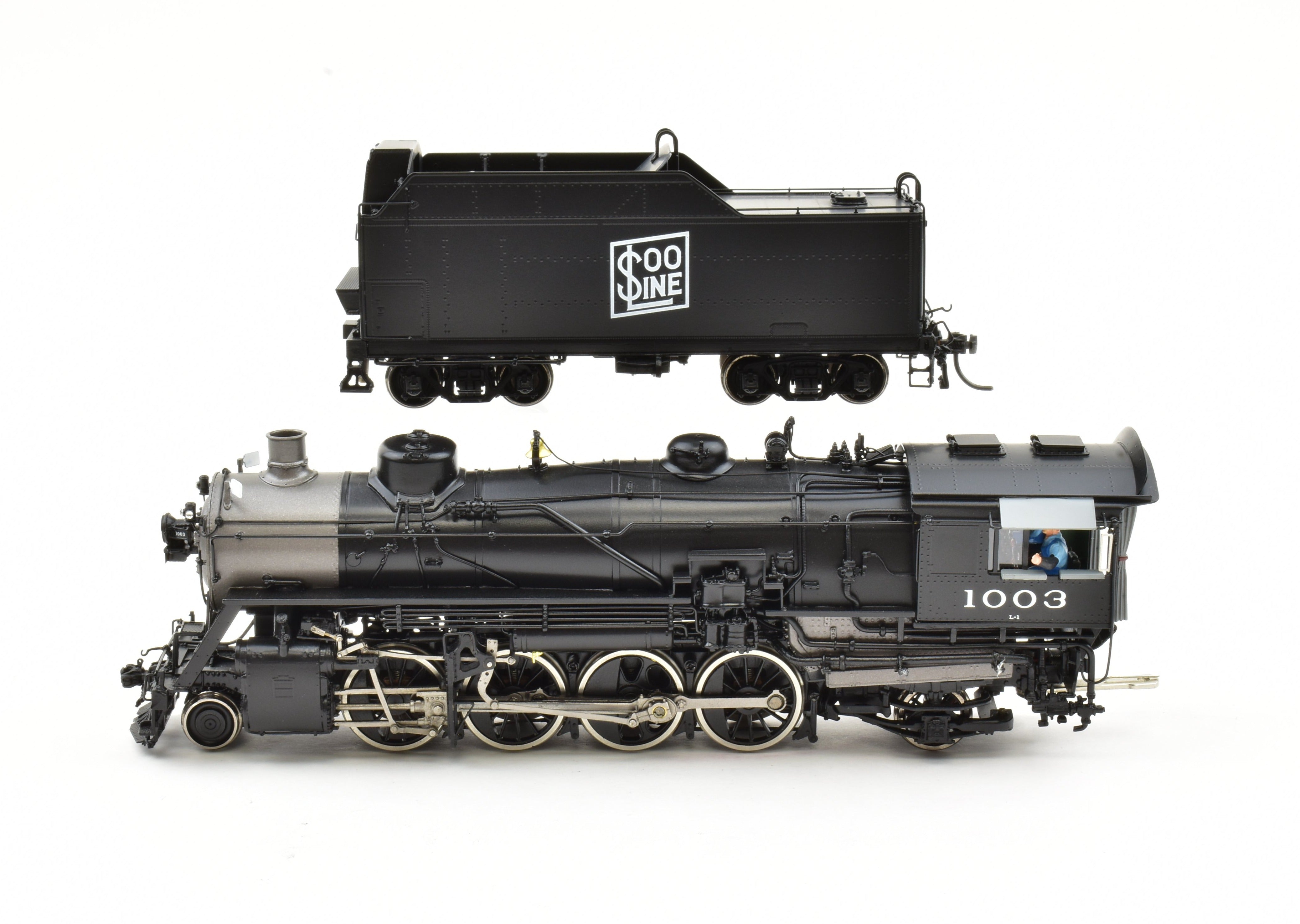HO Scale Brass Division Point Soo Line Mikado 2-8-2 Locomotive Model #1003 from the 1940s Era