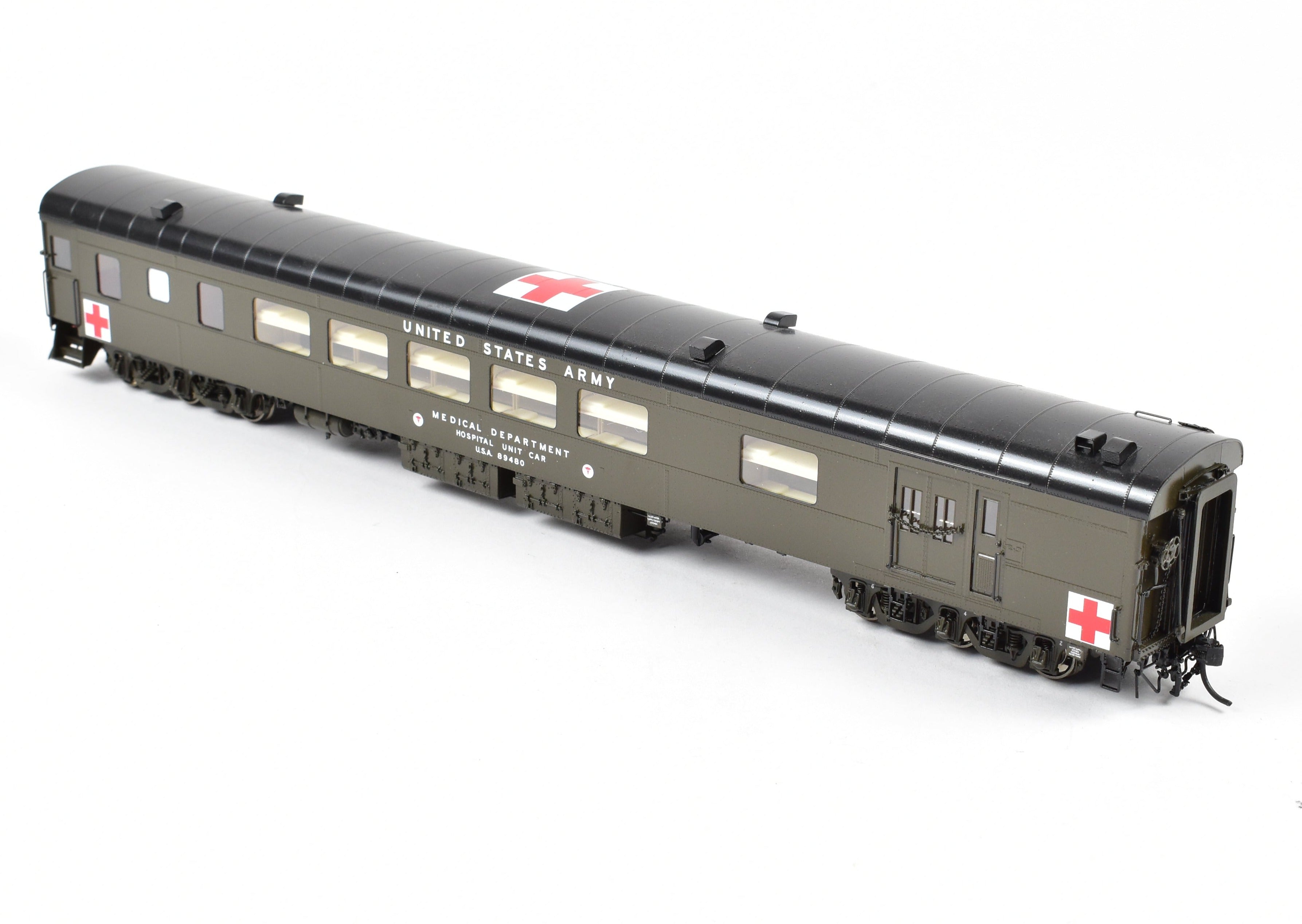 HO Scale Brass Consignment OMI - Overland Models, Inc. USAX - US Army Hospital Car for Freight/Passenger Use
