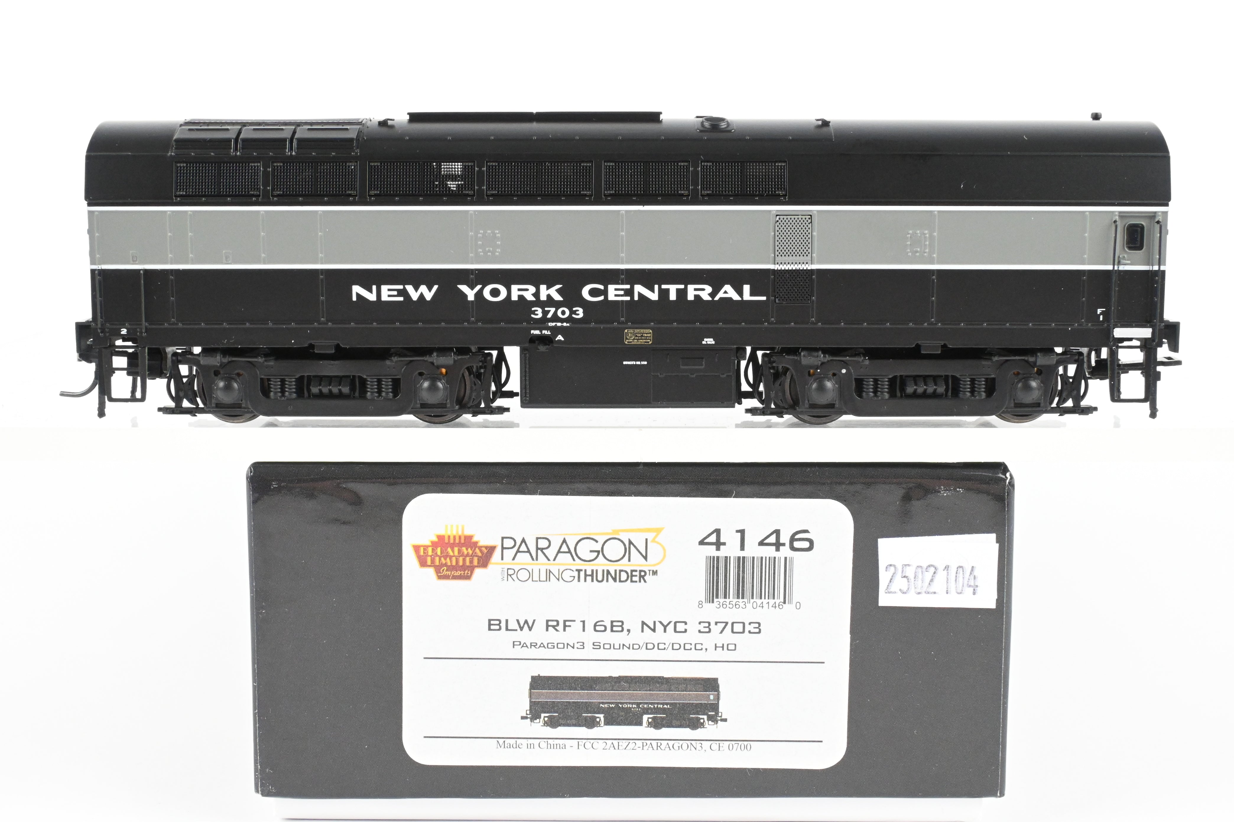 HO Scale Model Train - Broadway Limited Imports New York Central Baldwin RF - 16B Unit with Paragon 3 DCC and Sound, Factory - Painted Lighting Stripes, FP No. 3703