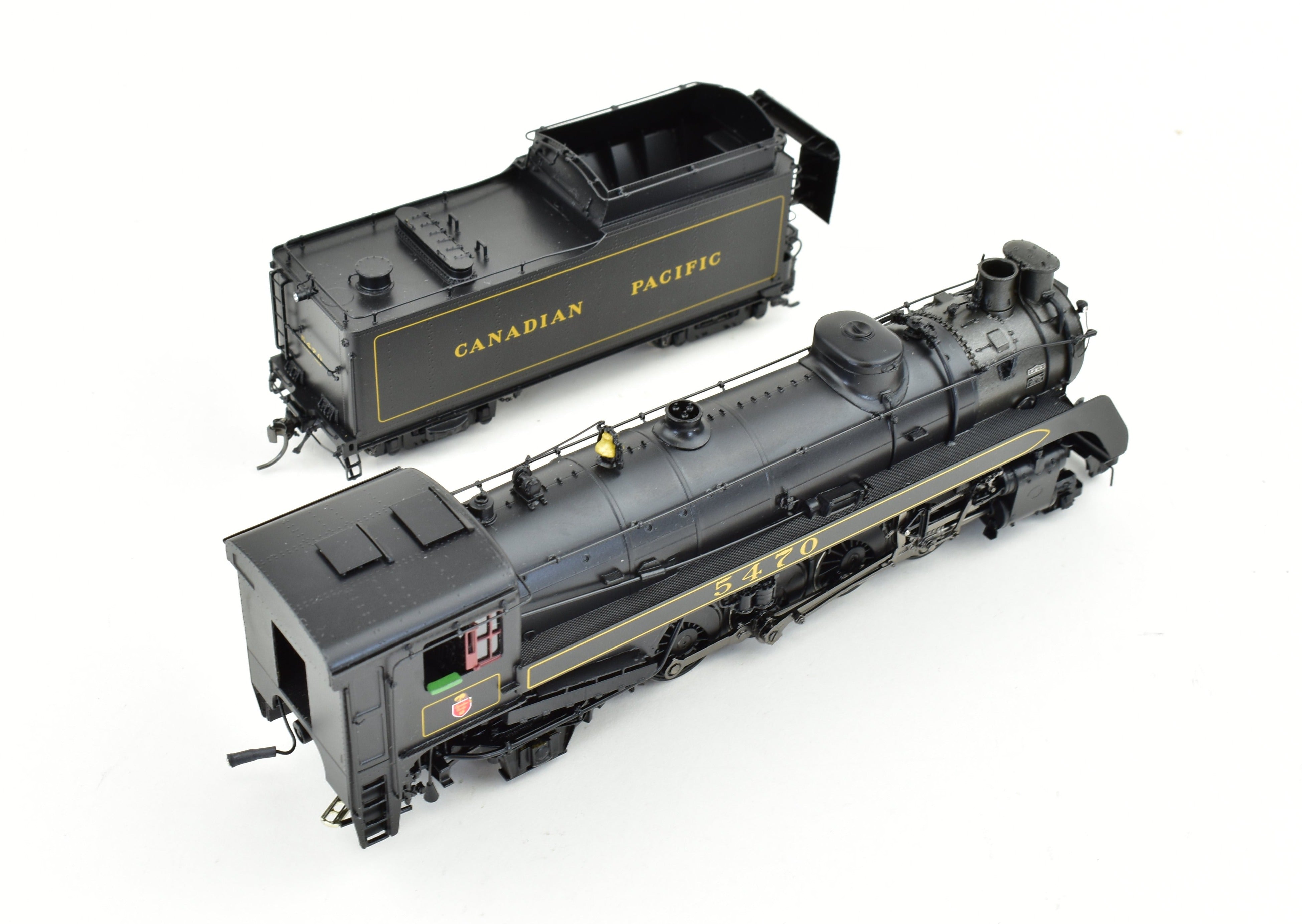 HO Scale Brass Model Train - Division Point CPR (Canadian Pacific Railway) Class P - 2k 2 - 8 - 2 Steam Locomotive #5470 with Front Pilot