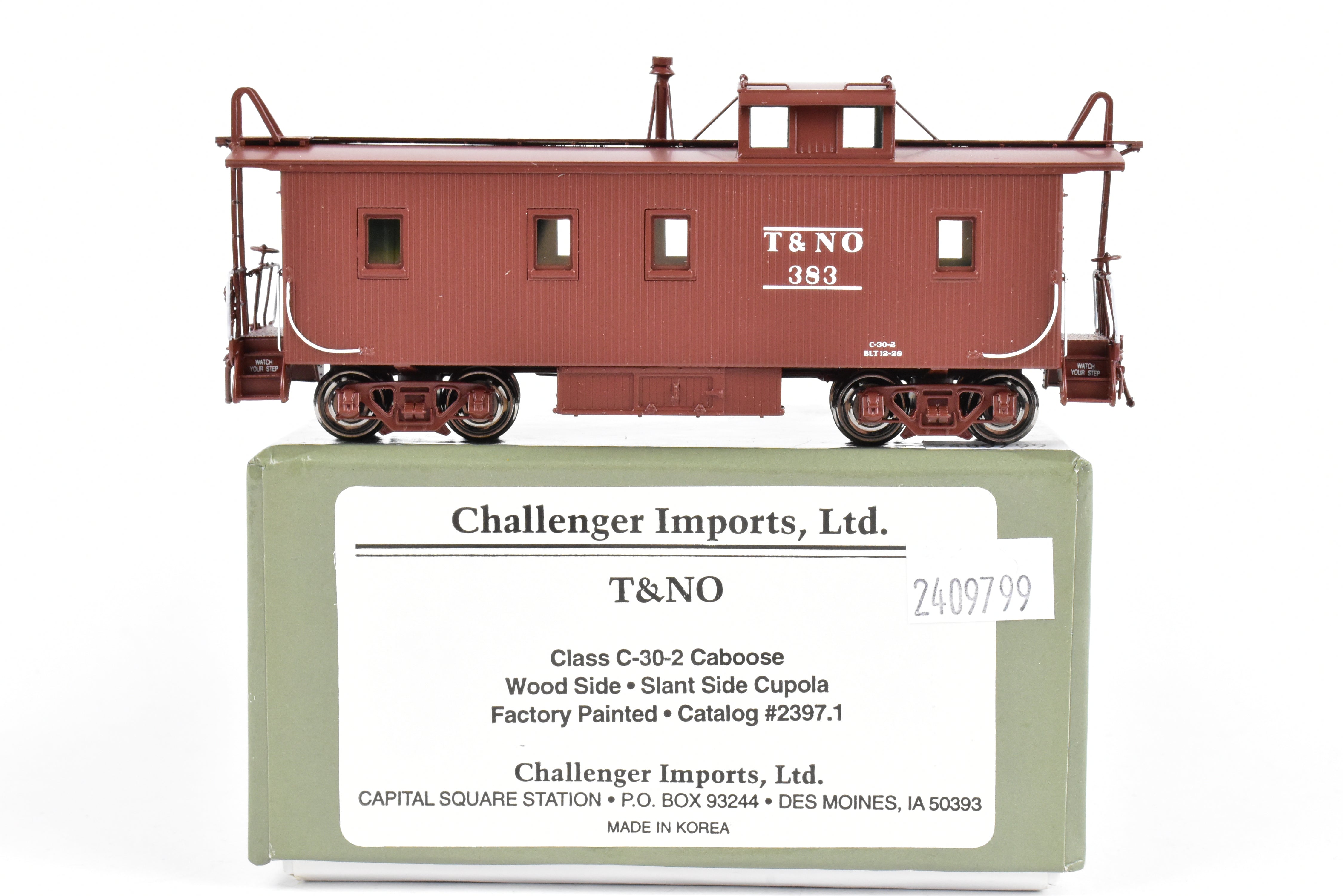 HO Scale Brass CIL Challenger Imports T&NO C-30-2 Wood Side Caboose #383