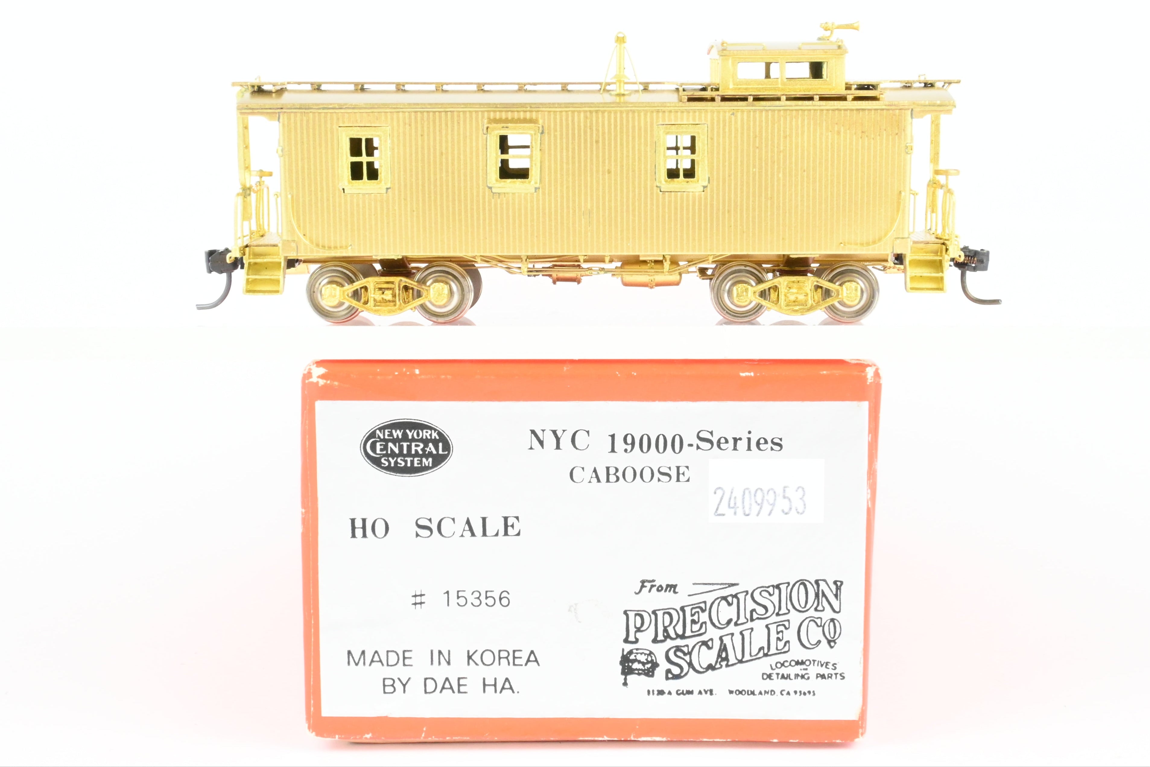 HO Scale Brass Model Train Precision Scale Co. (PSC) New York Central 19000 Series Wood Cupola Caboose from NYC