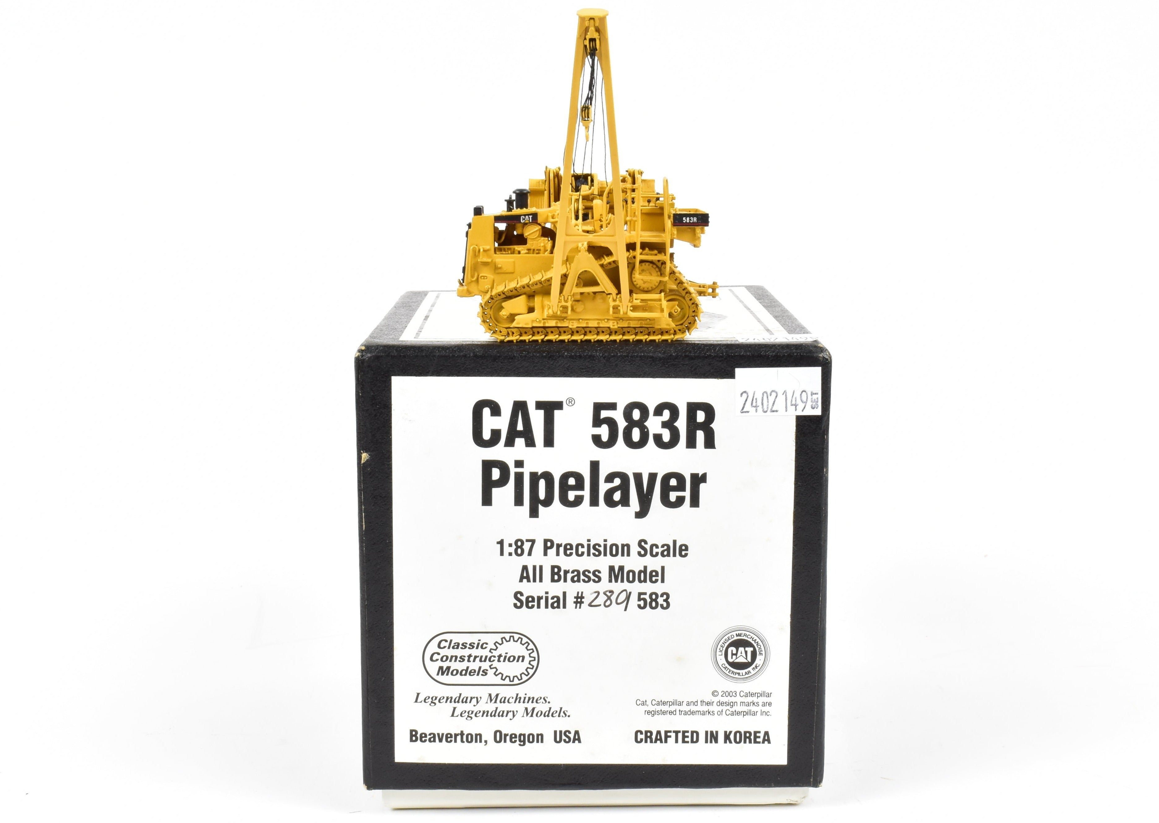 High - Quality HO Scale Brass Construction Model - Factory - Painted Caterpillar 583R Pipelayer by CON CCM Models