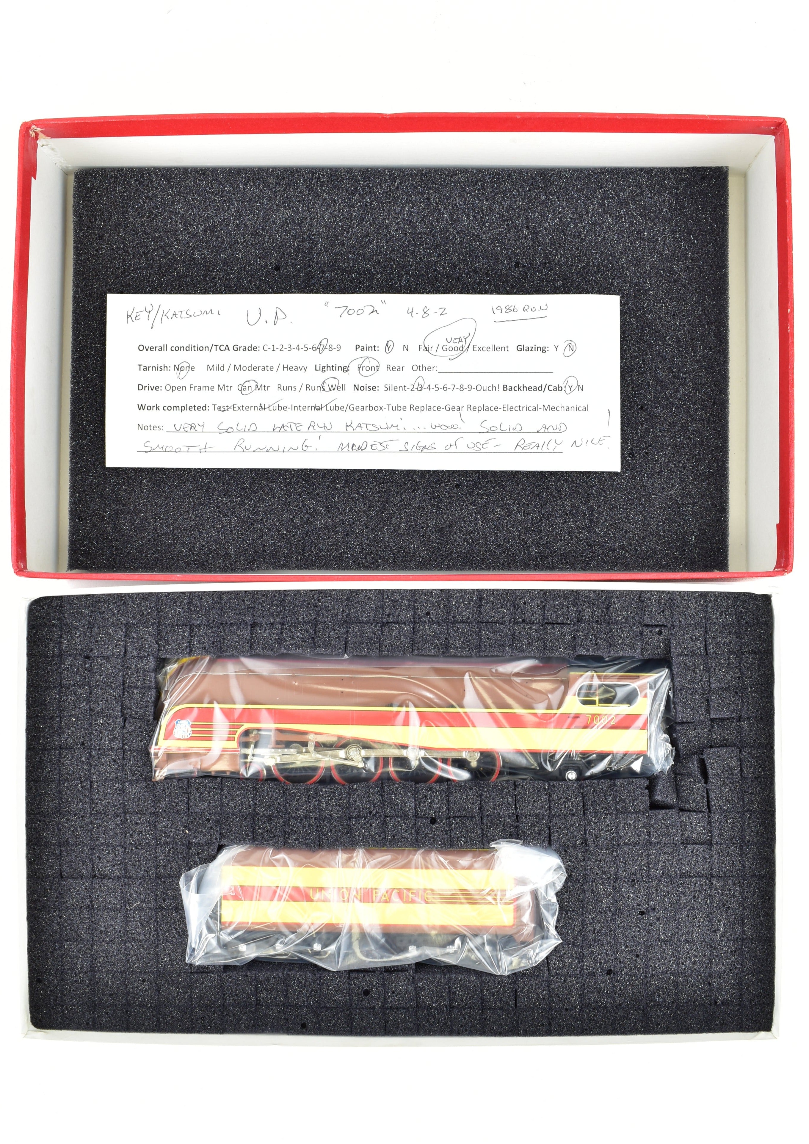 HO Scale Brass Union Pacific 4-8-2 FP Steam Locomotive Model, Key Imports UP No. 7002 Forty Niner