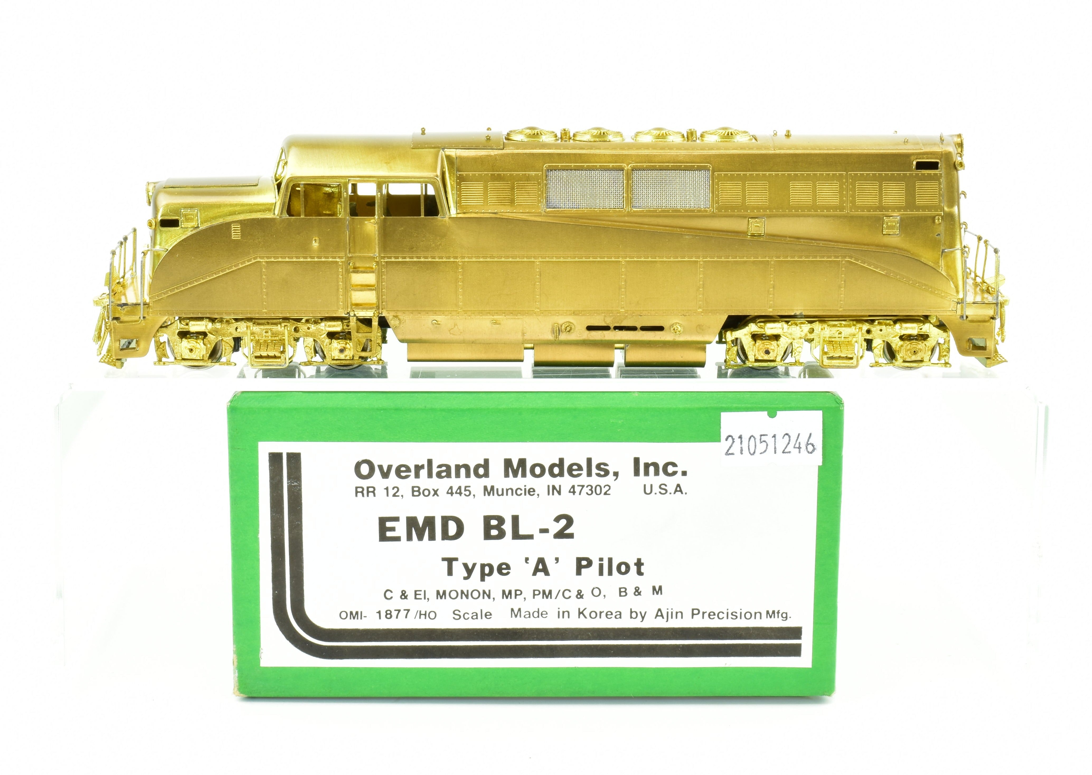 HO Brass OMI by Overland Models Inc - EMD BL - 2 Type A Pilot for Various Roads