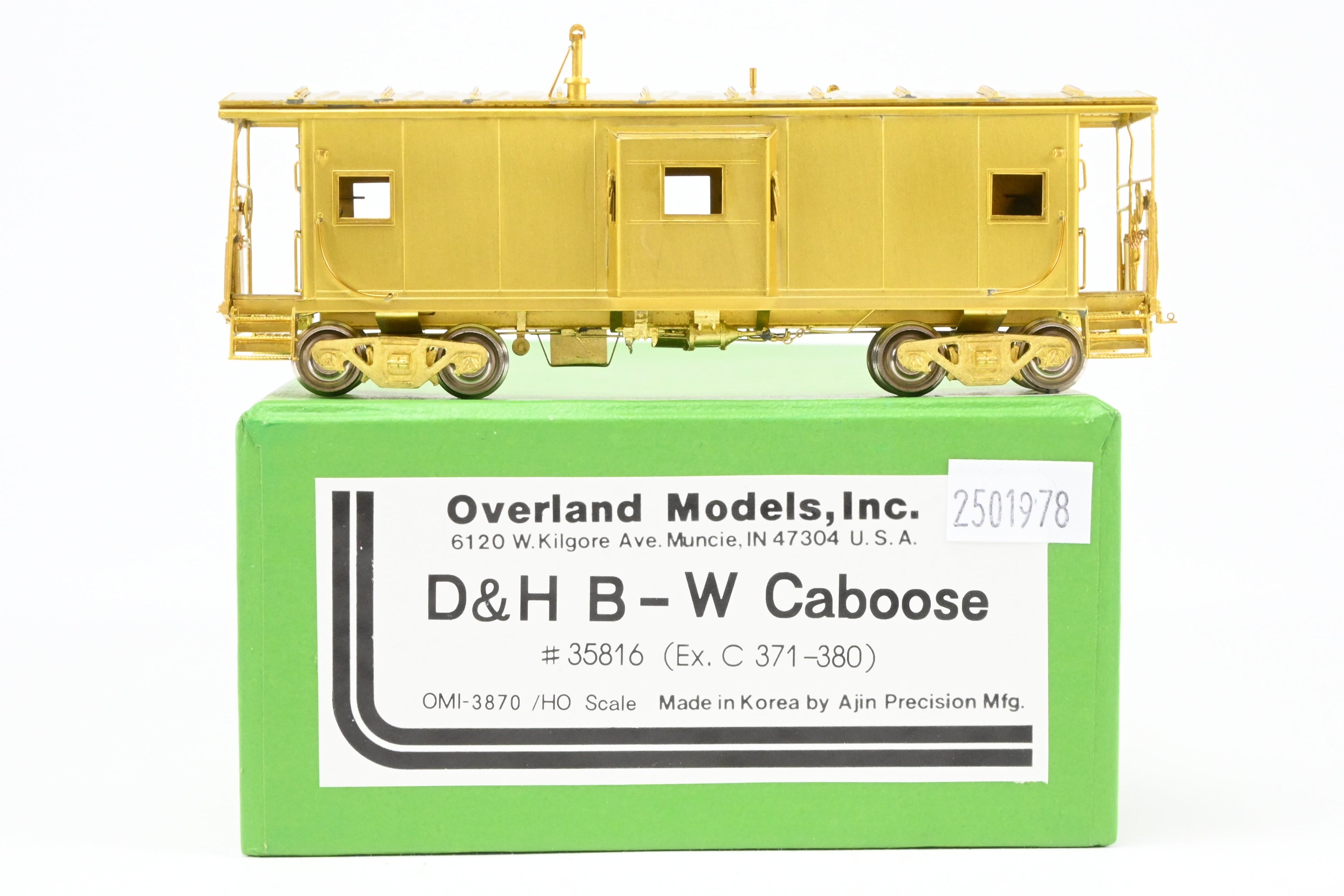 HO Scale Brass Delaware & Hudson Bay Window Caboose Model #35816 (Ex. C371 - 380) by Overland Models, Inc. (OMI)