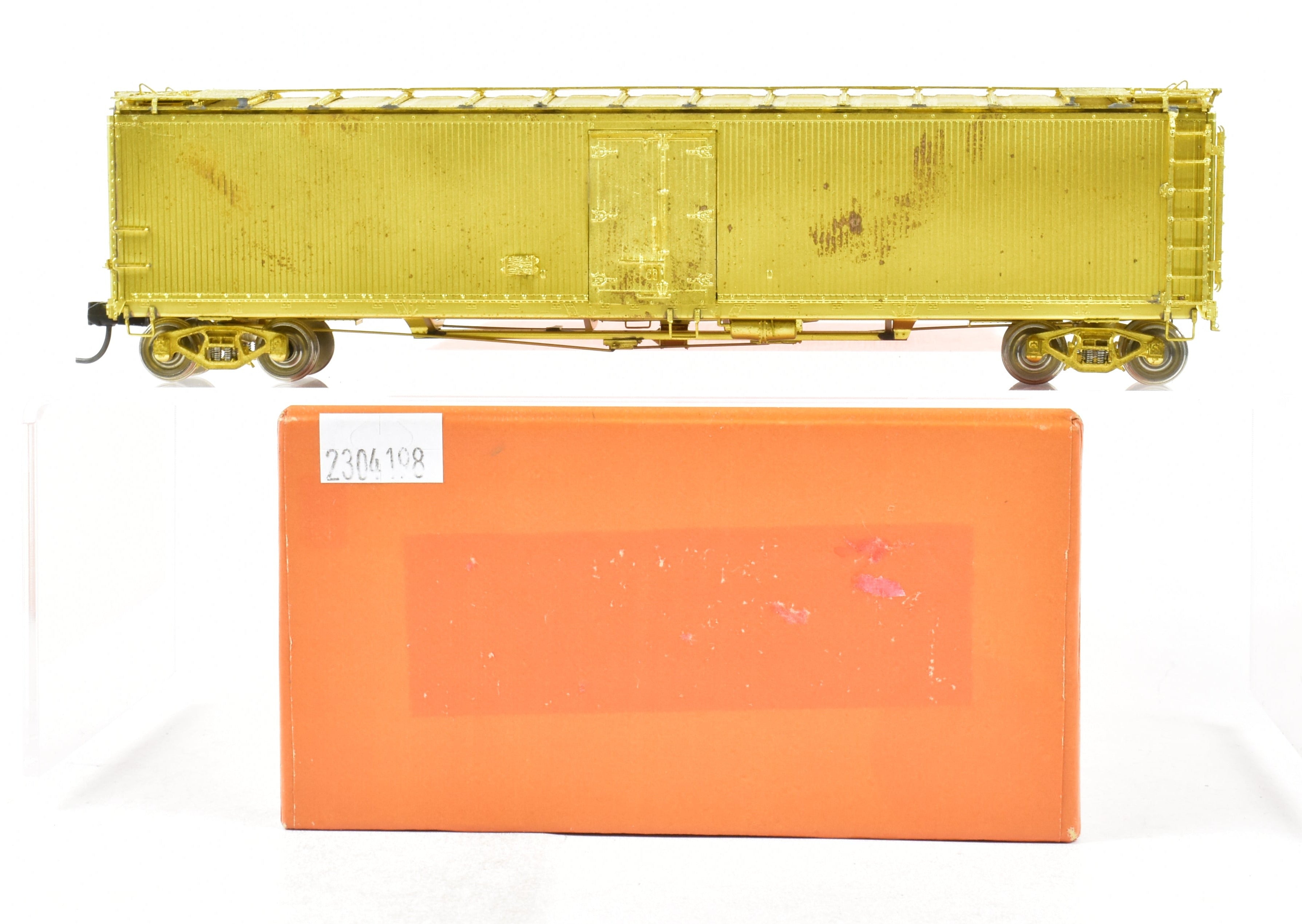 HO Scale Brass Model Railroad Refrigerator Car by OMI - Overland Models, Inc., Representing ATSF - Santa Fe SFRD Rr - 10 Class 50' Ice Bunker Wood Design without Original Box