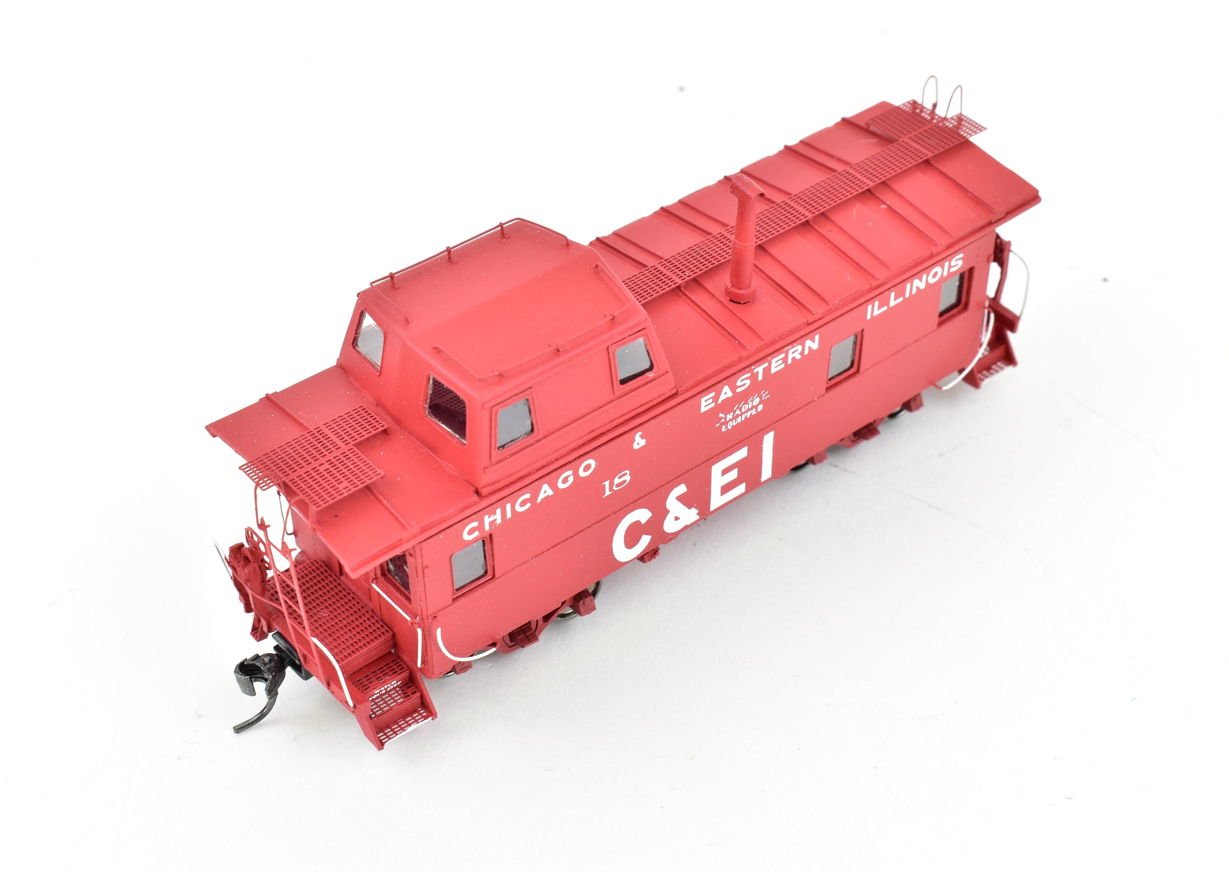 HO Scale Resin Model Railroad Wright Trak Chicago & Eastern Illinois (C&EI) Streamline Cupola Caboose - Custom Built and Professionally Painted