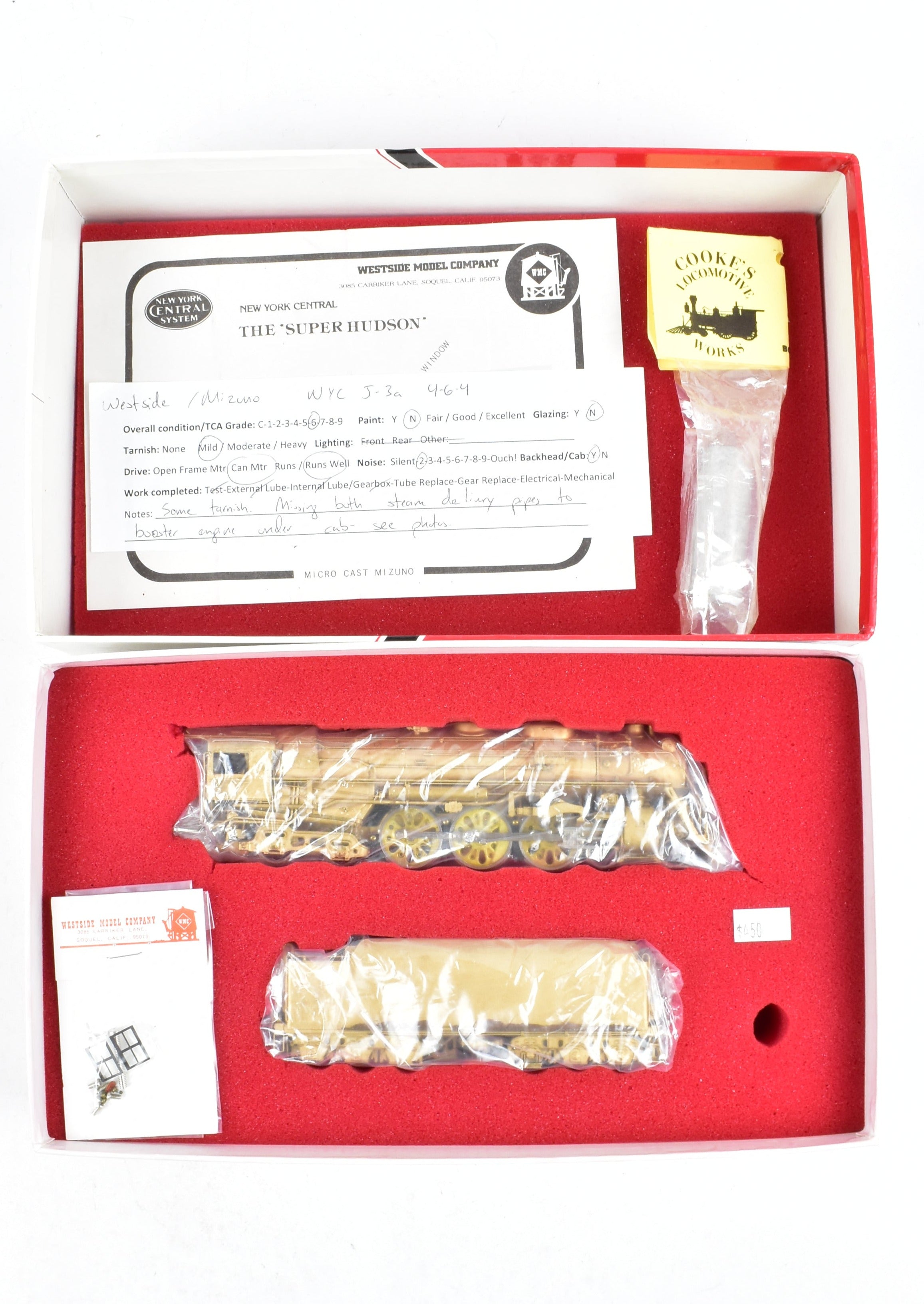 HO Scale Brass Westside Model Co. NYC New York Central J-3a 4-6-4 Hudson Craftsman #4
