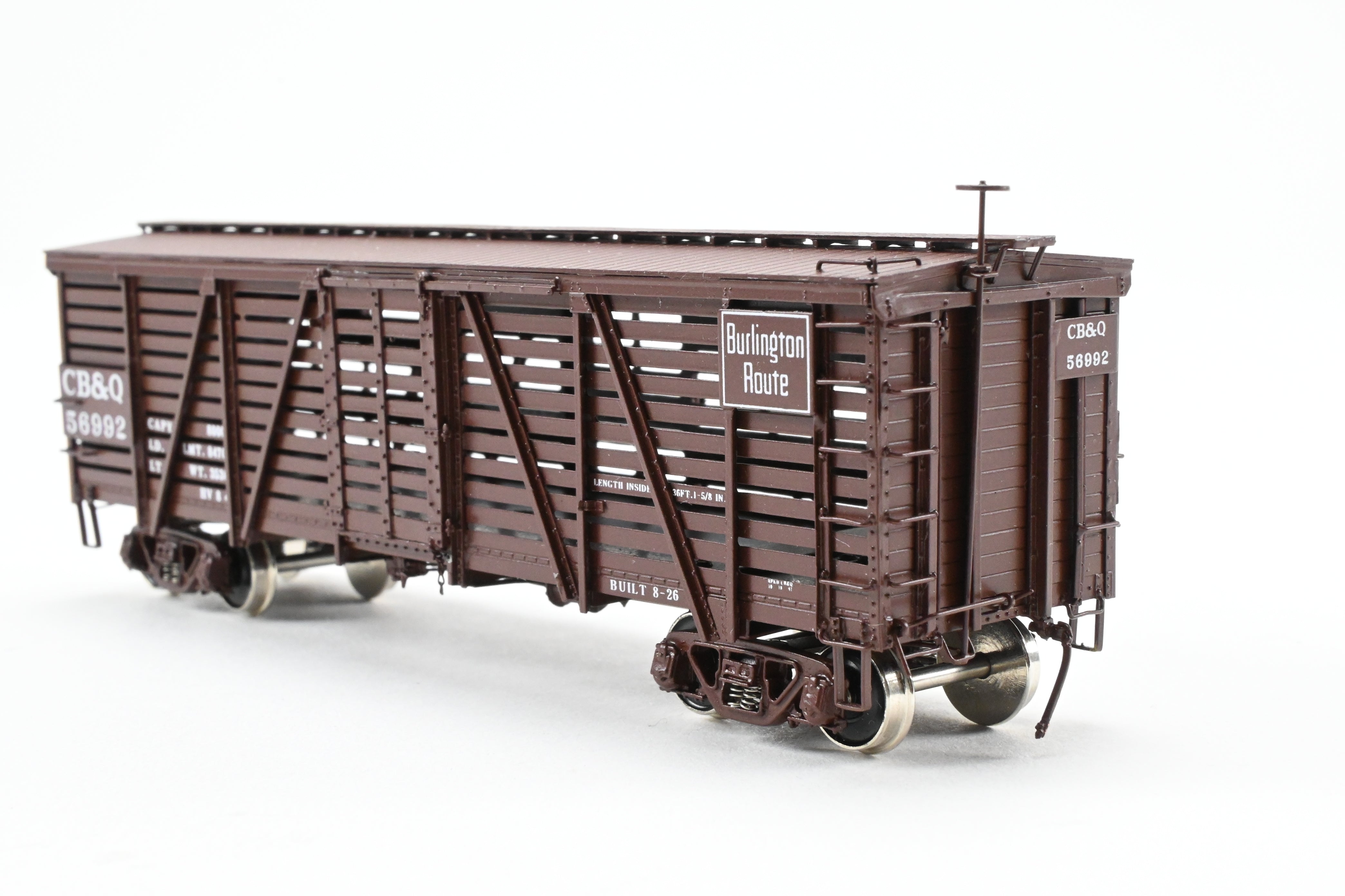 HO Scale Brass Challenger Imports CIL CB&Q - Burlington Route Class SM - 18 36 - Foot Stock Car Freight Product No. 56992