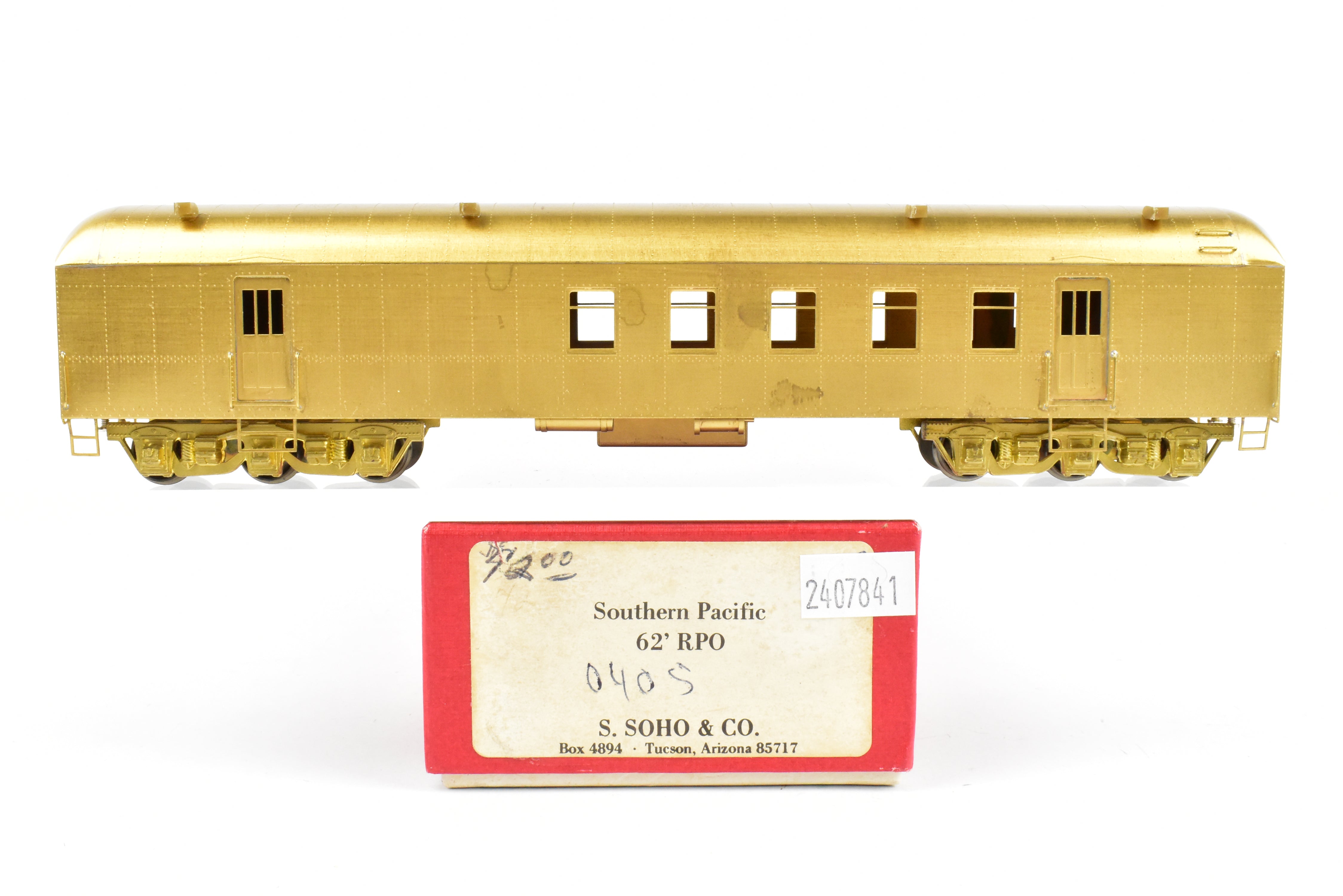 1970s HO Brass Southern Pacific 62' Harriman Railway Post Office Car by Soho & Co.