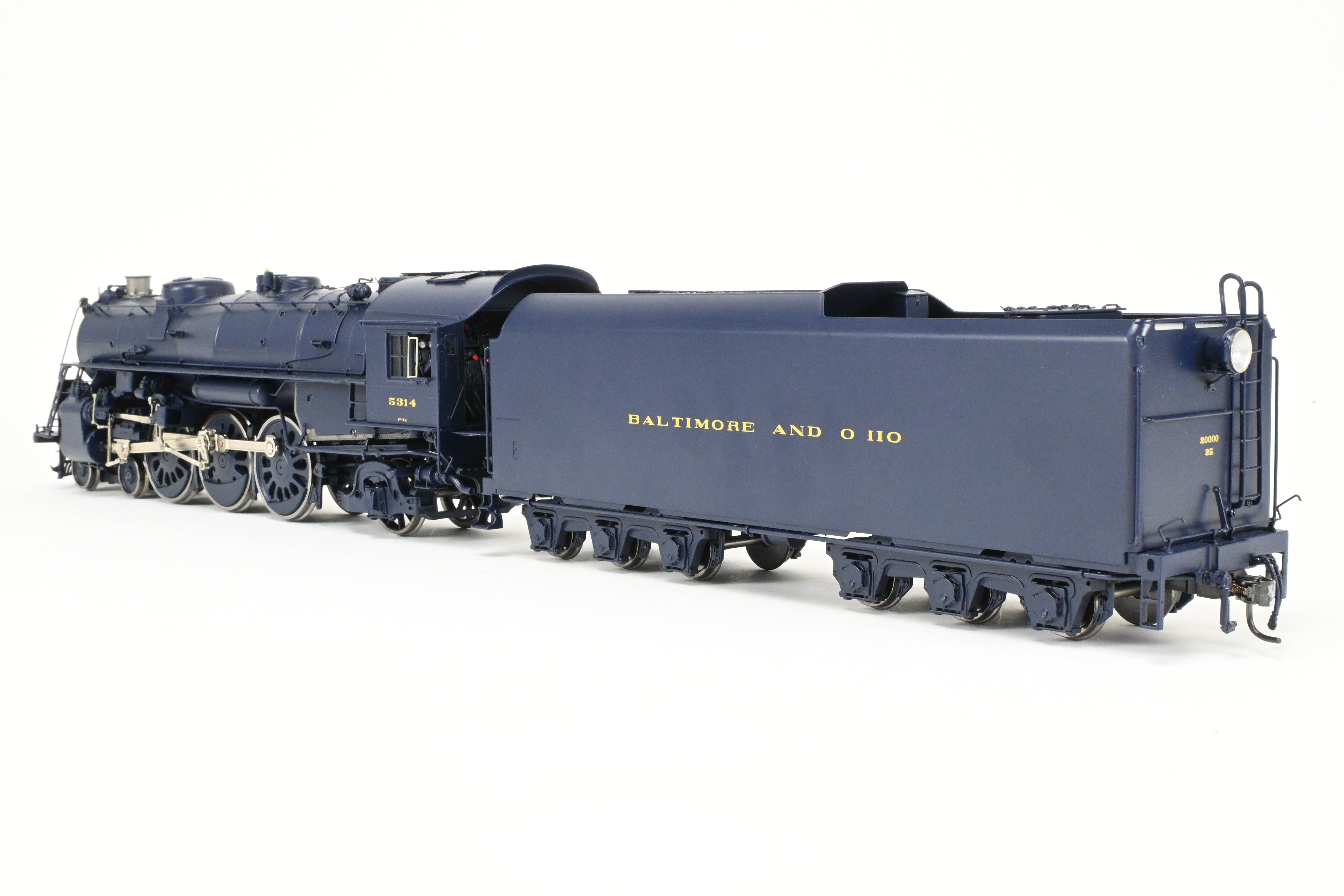 O Scale Brass Model Train - Sunset Models Third Rail B&O - Baltimore and Ohio P-7e 4-6-2 FP Locomotive in B&O Blue #5314, 2-Rail Version with Some Minor Issues