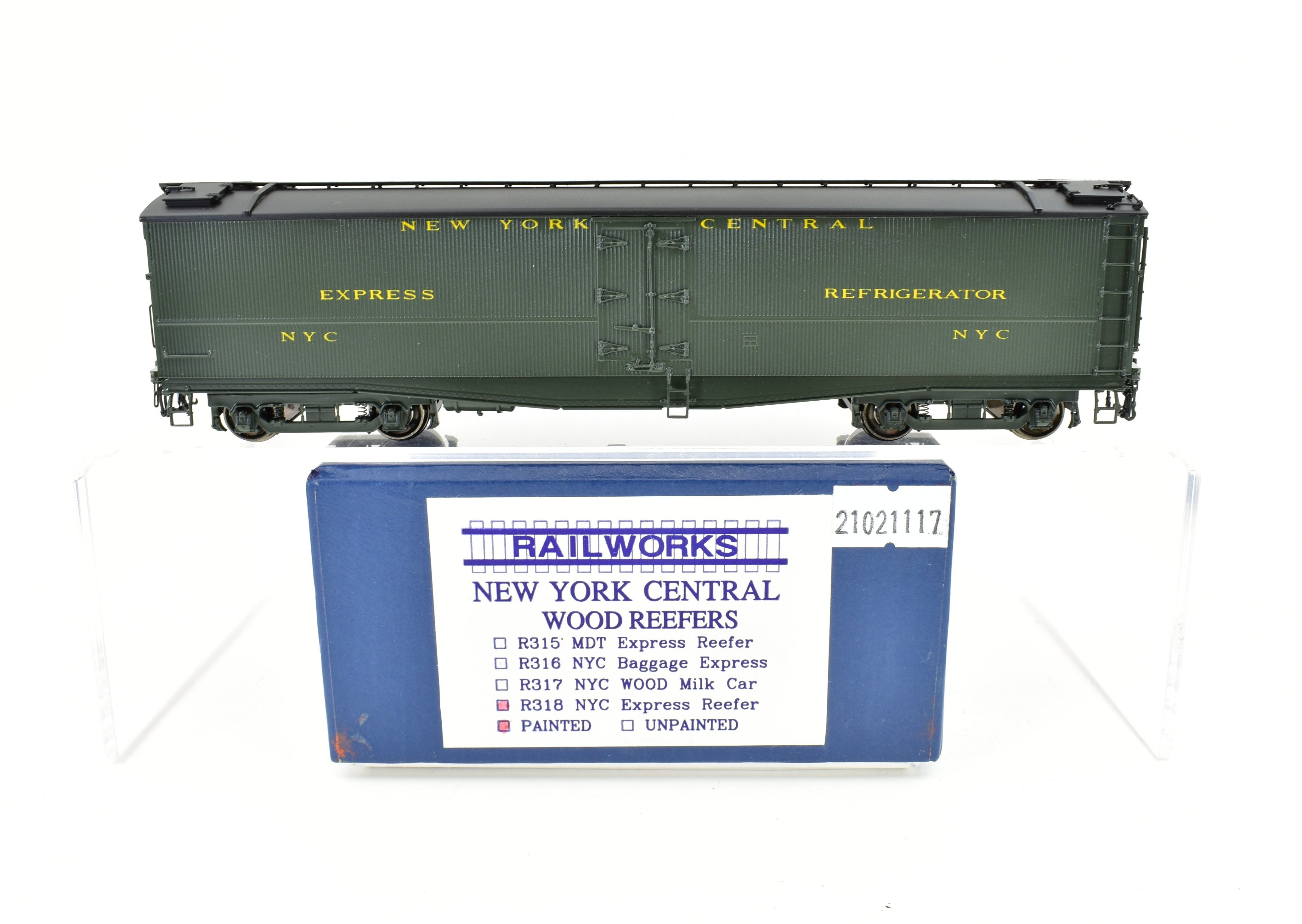 HO Scale Brass Railworks New York Central Wood Reefer Express Refrigerated Freight Car Model for Model Railroading