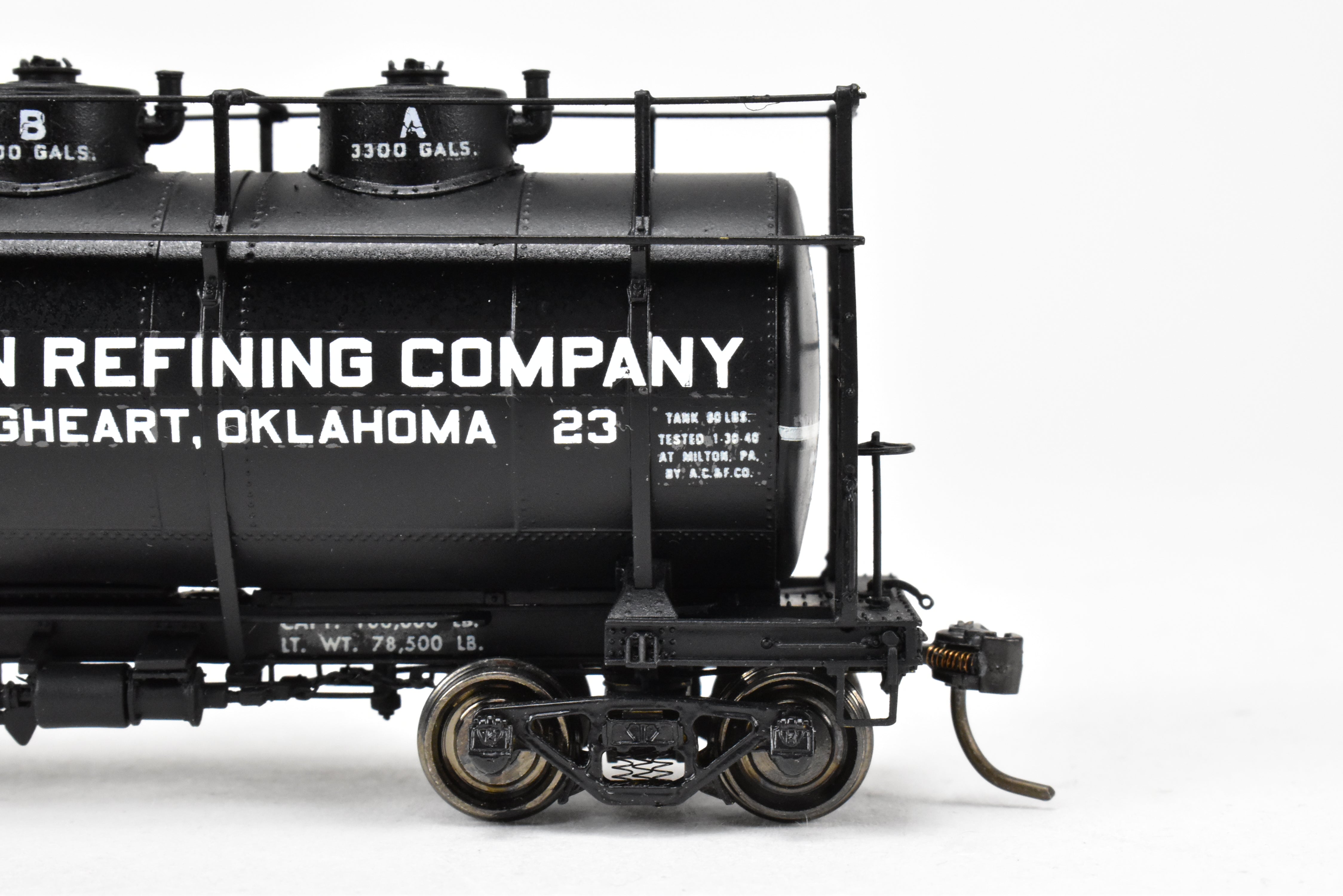 HO Scale Brass Model Train - W&R Enterprises Various Roads AC&F 10,000 GAL 3 - Dome Tank Car Featuring High Walkway and Custom Paint by The Southwestern Refining Company