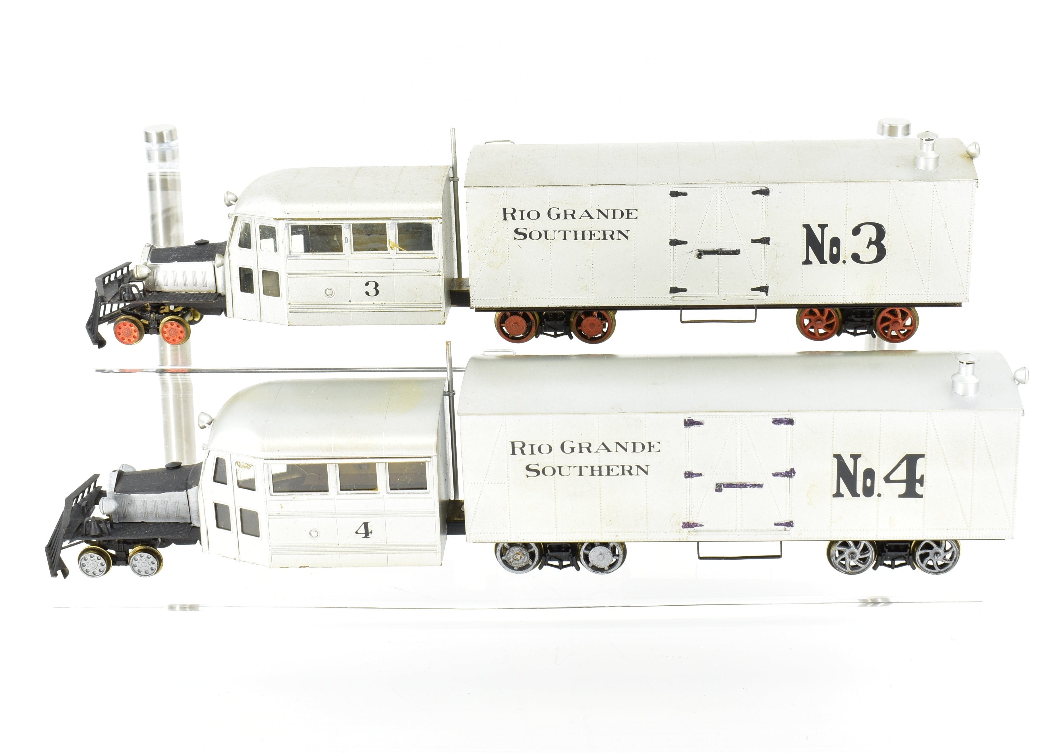 On3 Scale Brass Model Trains - LMB Models RGS Rio Grande Southern Galloping Geese Custom Painted Limited Edition #3 and #4 Sets Without Original Boxes in As - Is Condition